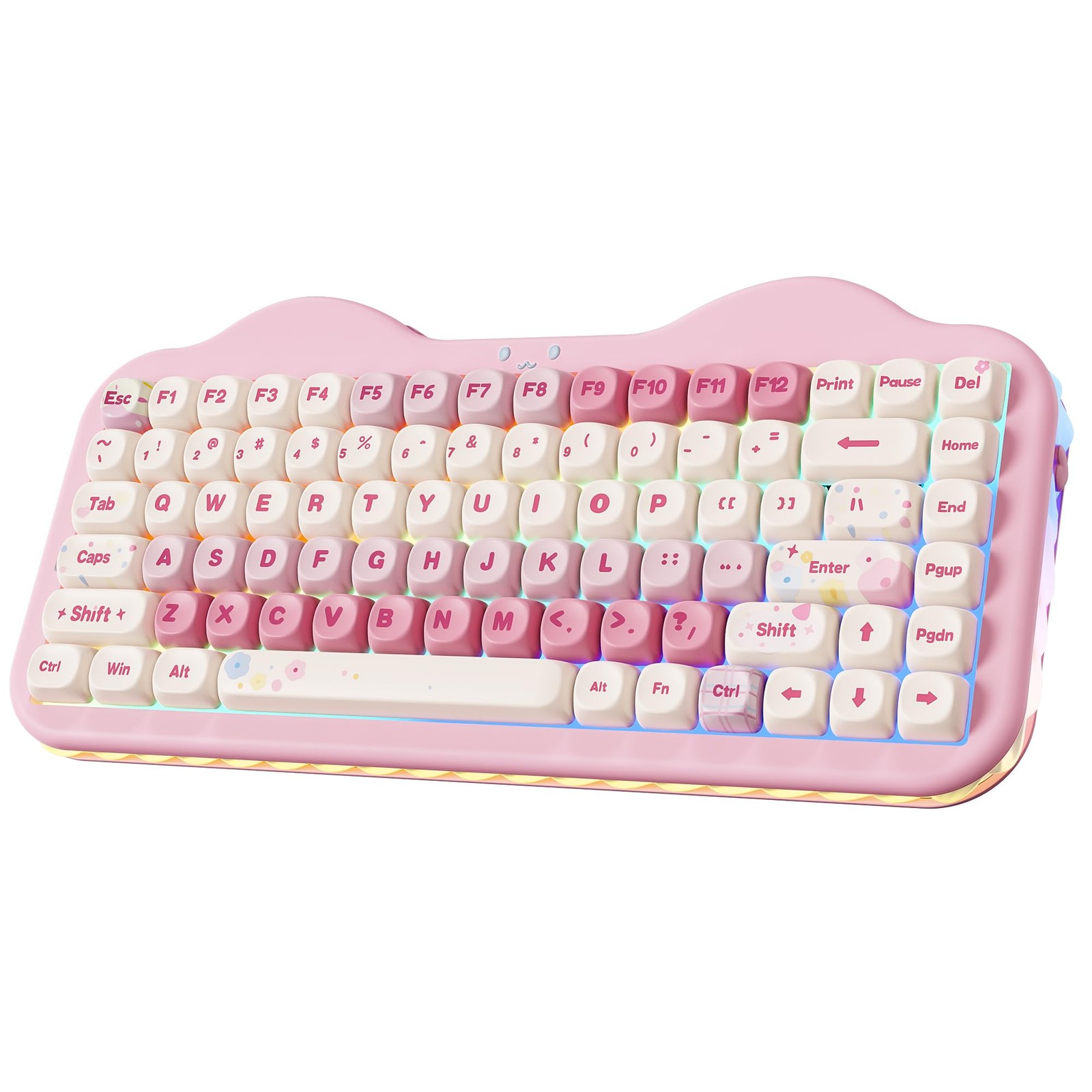 YUNZII C75 Cute 75% Wireless Mechanical Keyboard (Pink, Candy Switch)