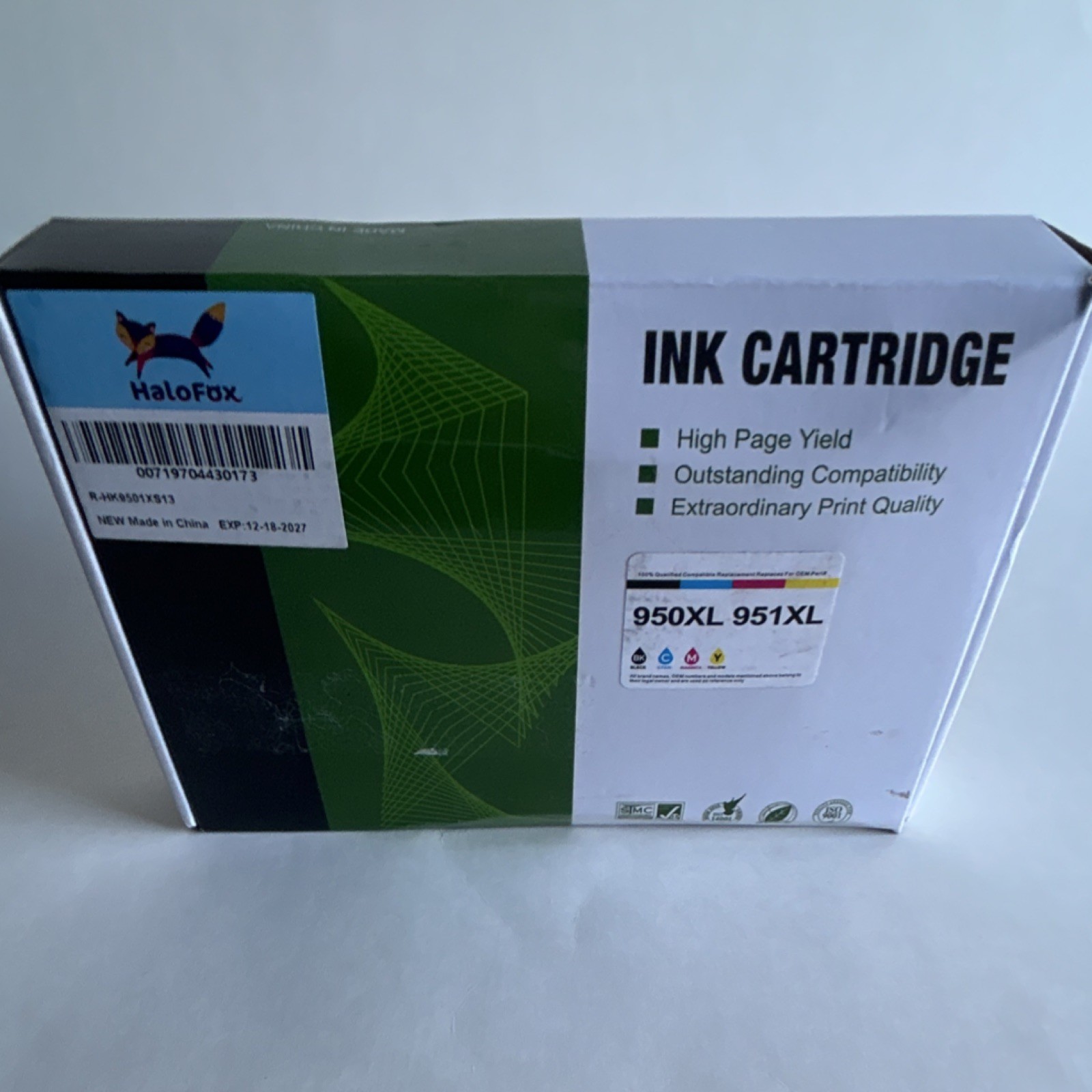 HaloFox 950XL 951XL Black Cyan Magenta Yellow Compatible Inkjet Cartridges