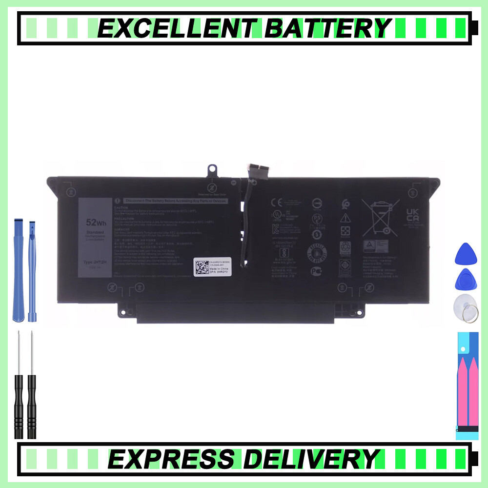JHT2H Battery for Latitude 7310 7410 7410 Chromebook P33S P119G 52Wh