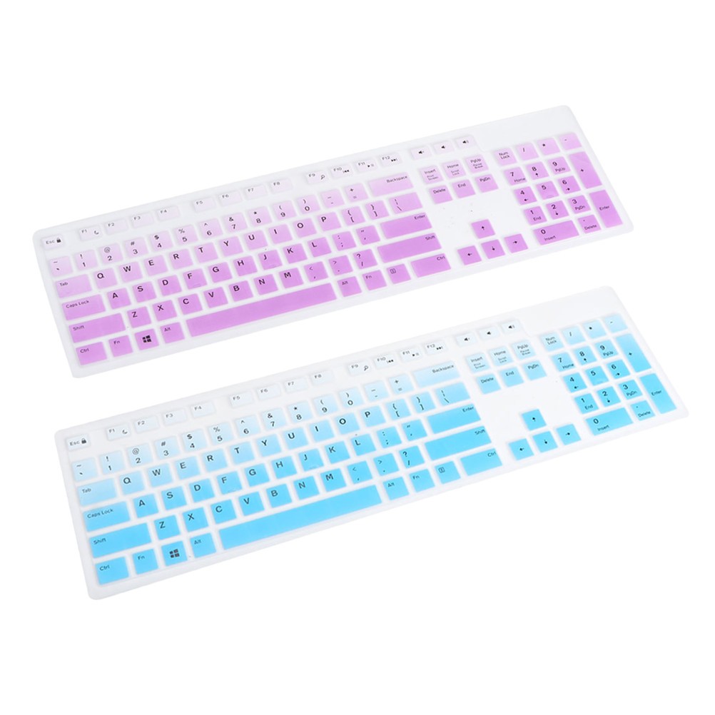 2Pcs Durable Blue Silicone Keyboard Cover Thin Reusable Keyboard Skin Protective
