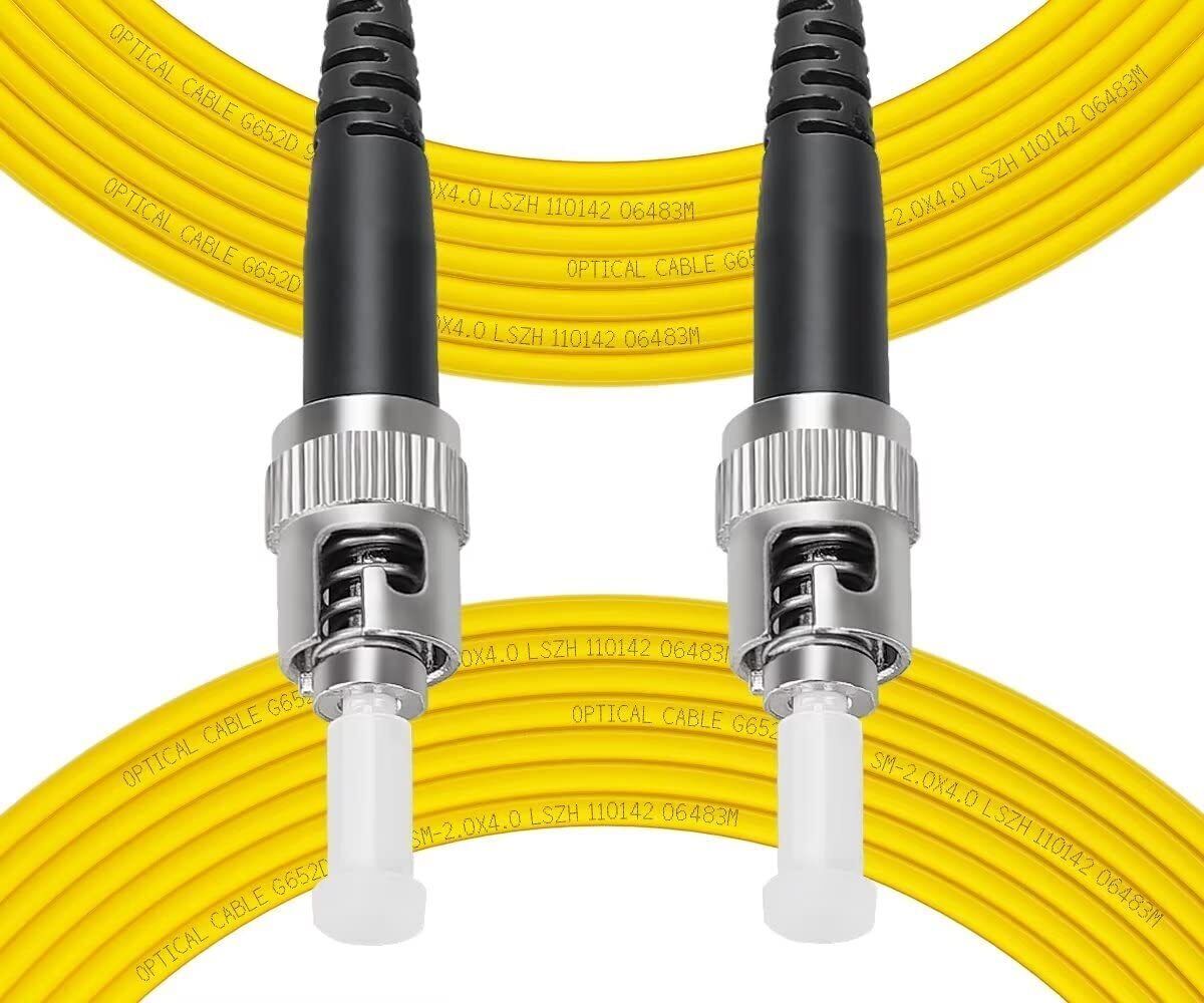 -2m(7ft)-5 Pack OS2 ST/UPC to ST/UPC Fiber Patch Cable Simplex Single Mode Fi...