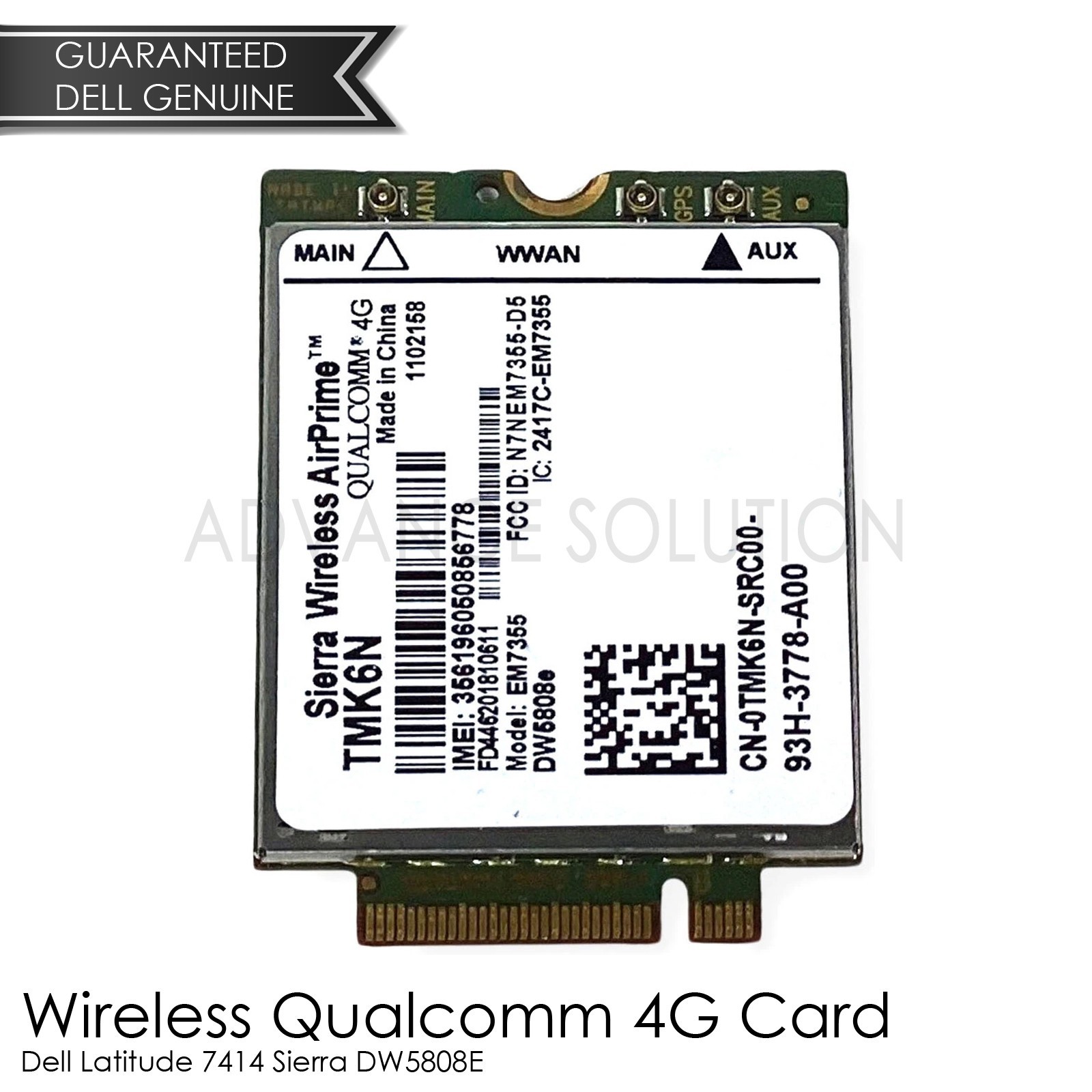NEW Dell Latitude 7414 Sierra DW5808E Wireless Qualcomm 4G Wireless Card TMK6N