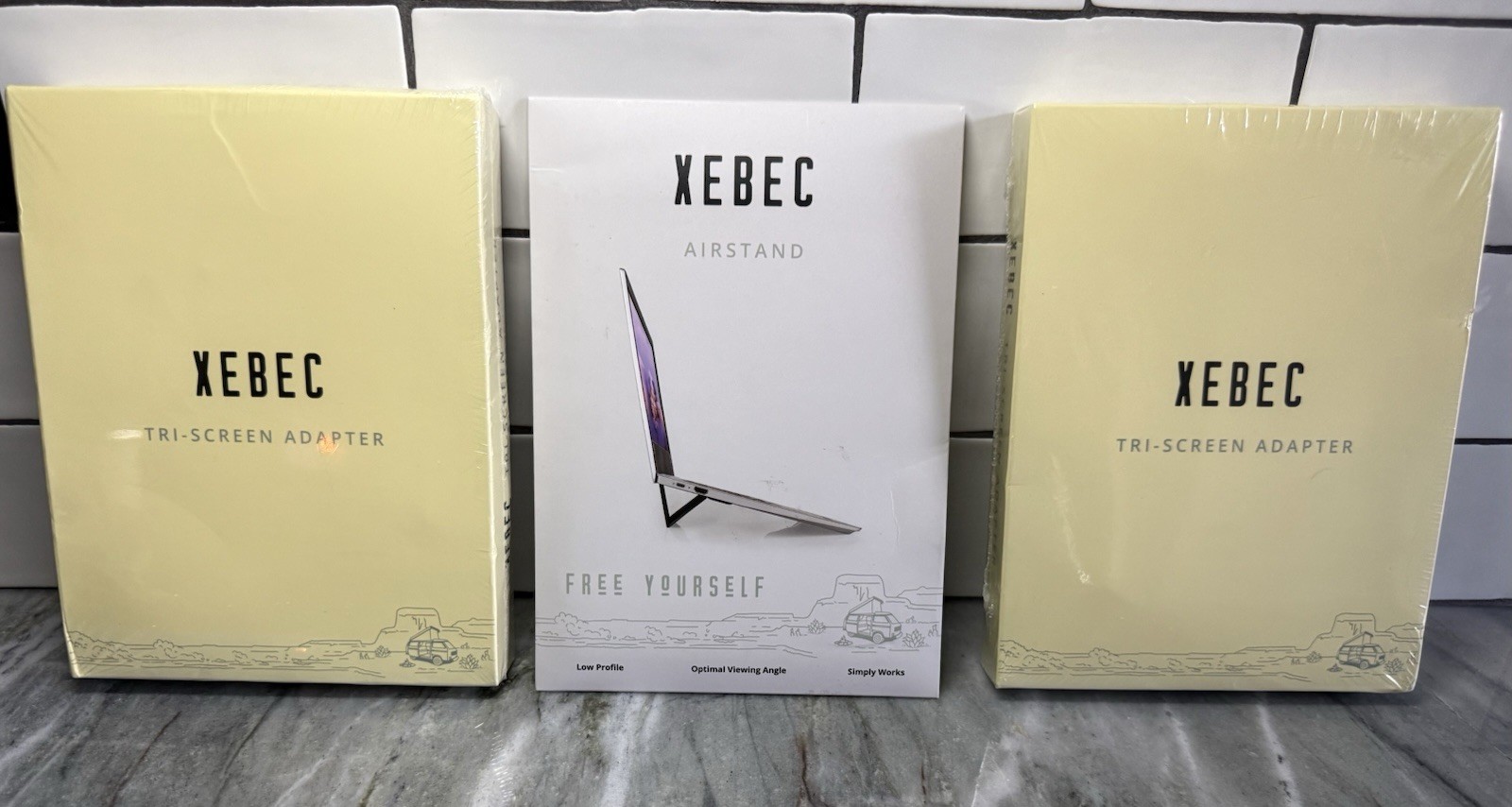 XEBEC Tri-Screen Adapters XTSA1 Factory Sealed 2 & Airstand ~ Free Yourself ~