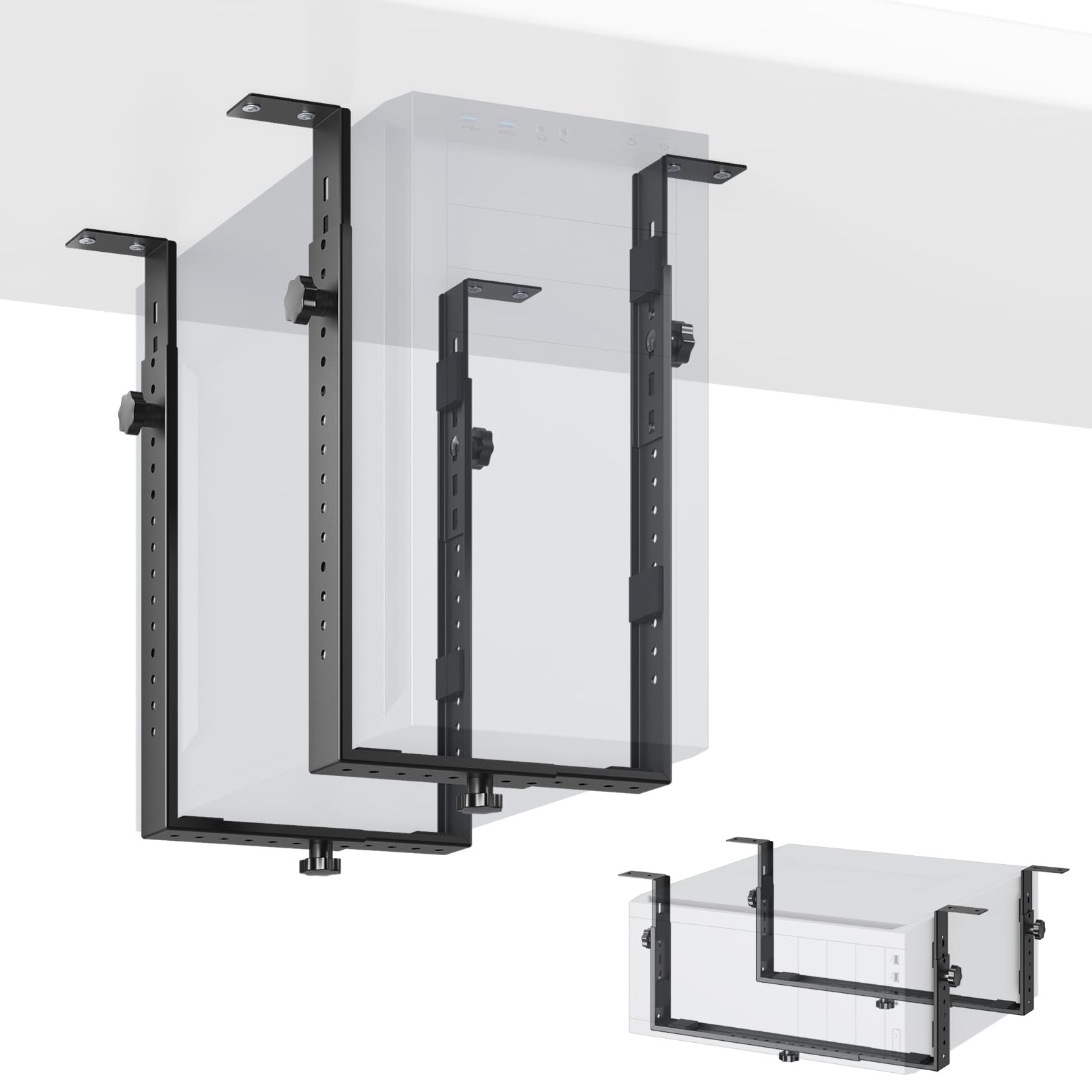 PUTORSEN Under Desk PC Mount for Mid/Mini-Tower Cases Black Mid Tower,