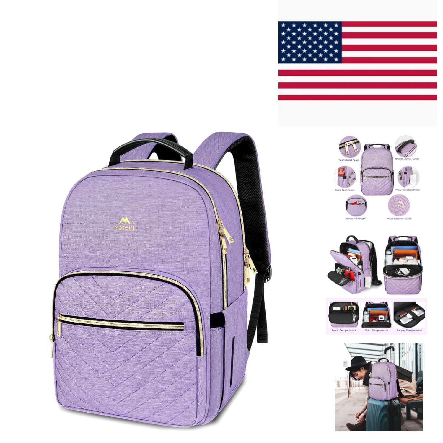 Stylish 17 Inch Laptop Backpack for Women - Water Resistant & Secure Travel
