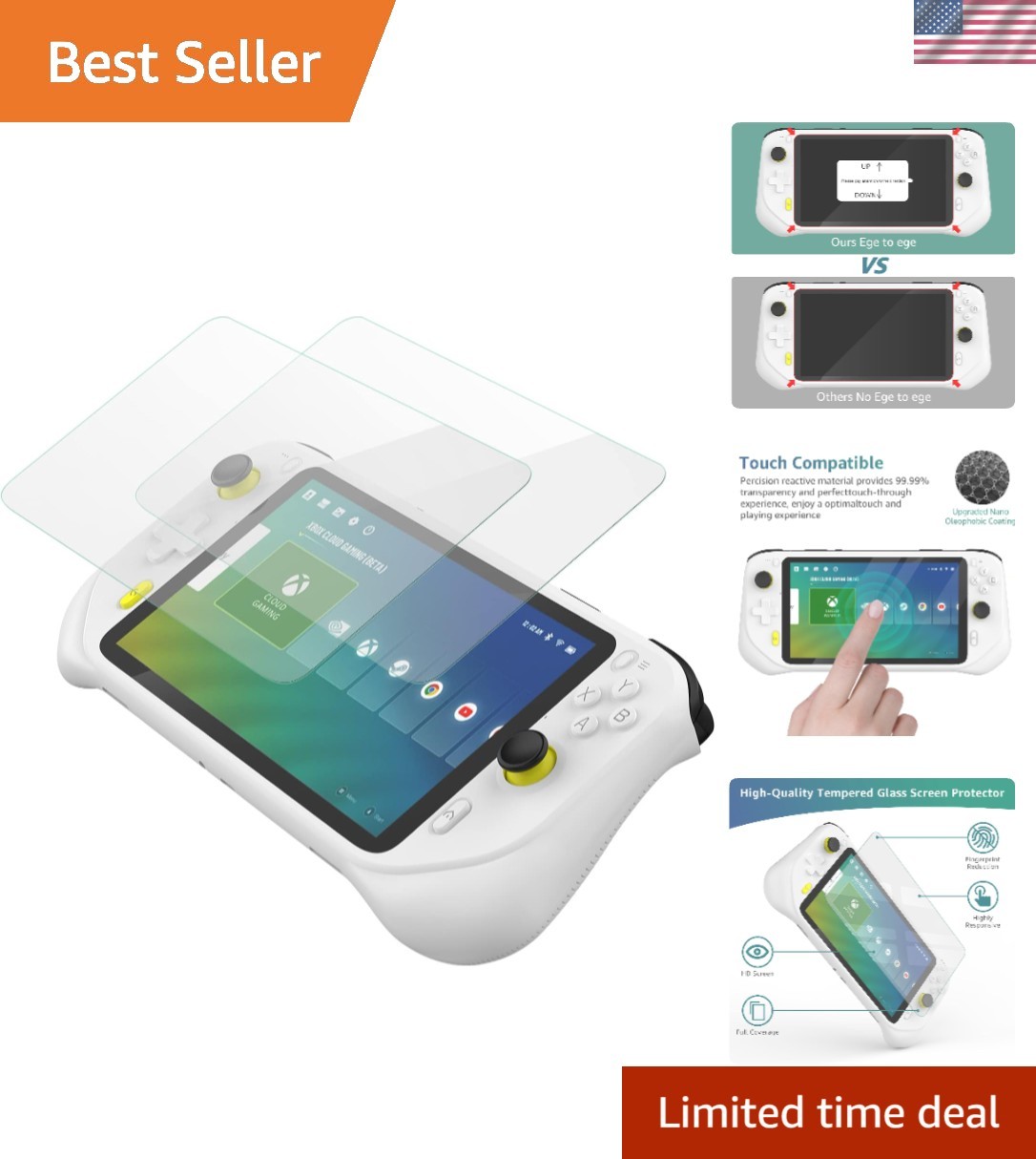 Bubble-Free Installation Tempered Glass Screen Protector for Logitech G Cloud