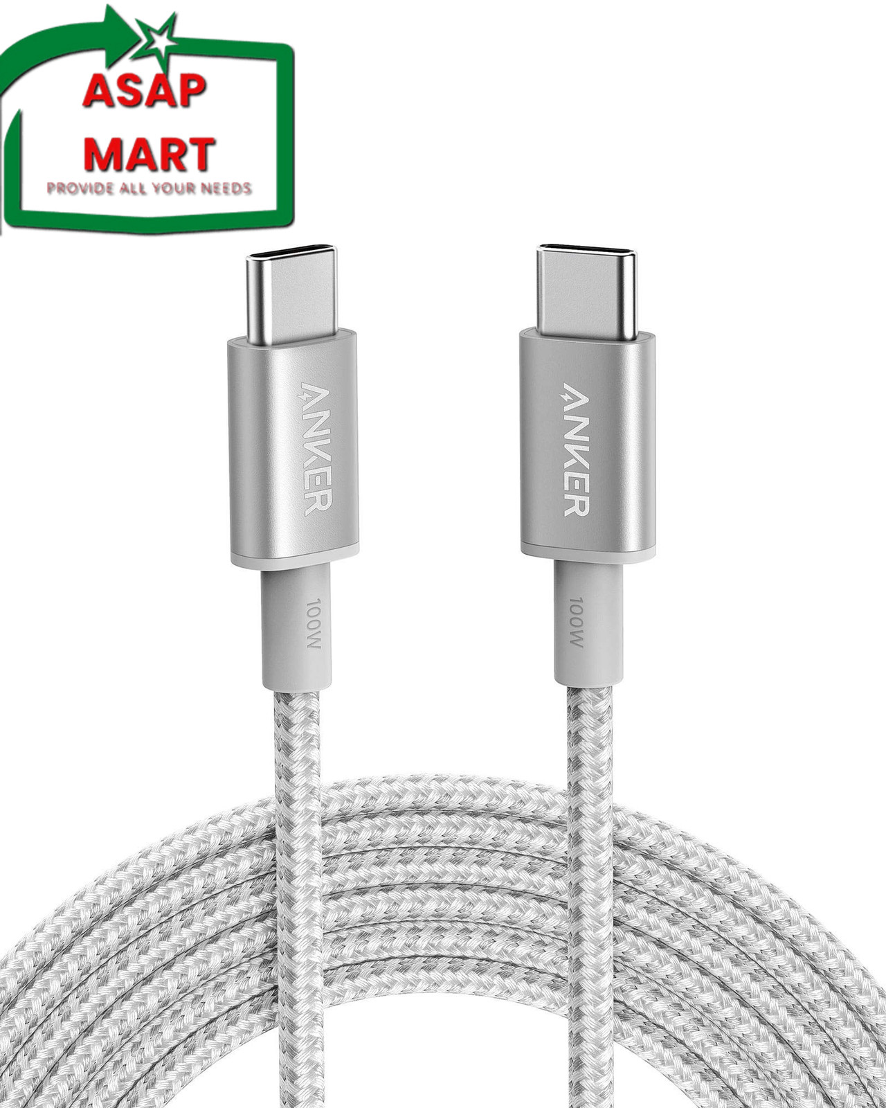 Anker USB C to C Cable, Type-C Charging Cord Fast 10FT, Silver 