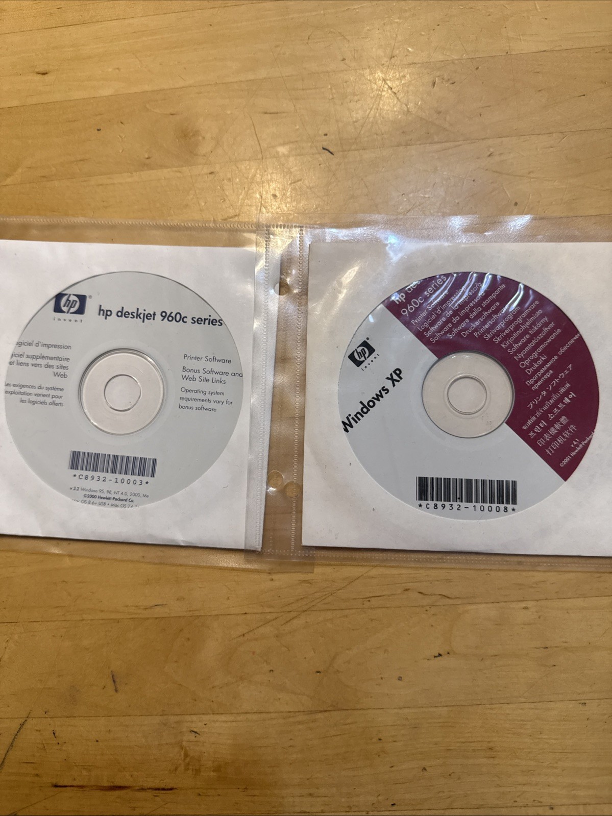 Lot of 2 HP Deskjet 960c Printer, Windows XP Software install CD Hewlett Packard