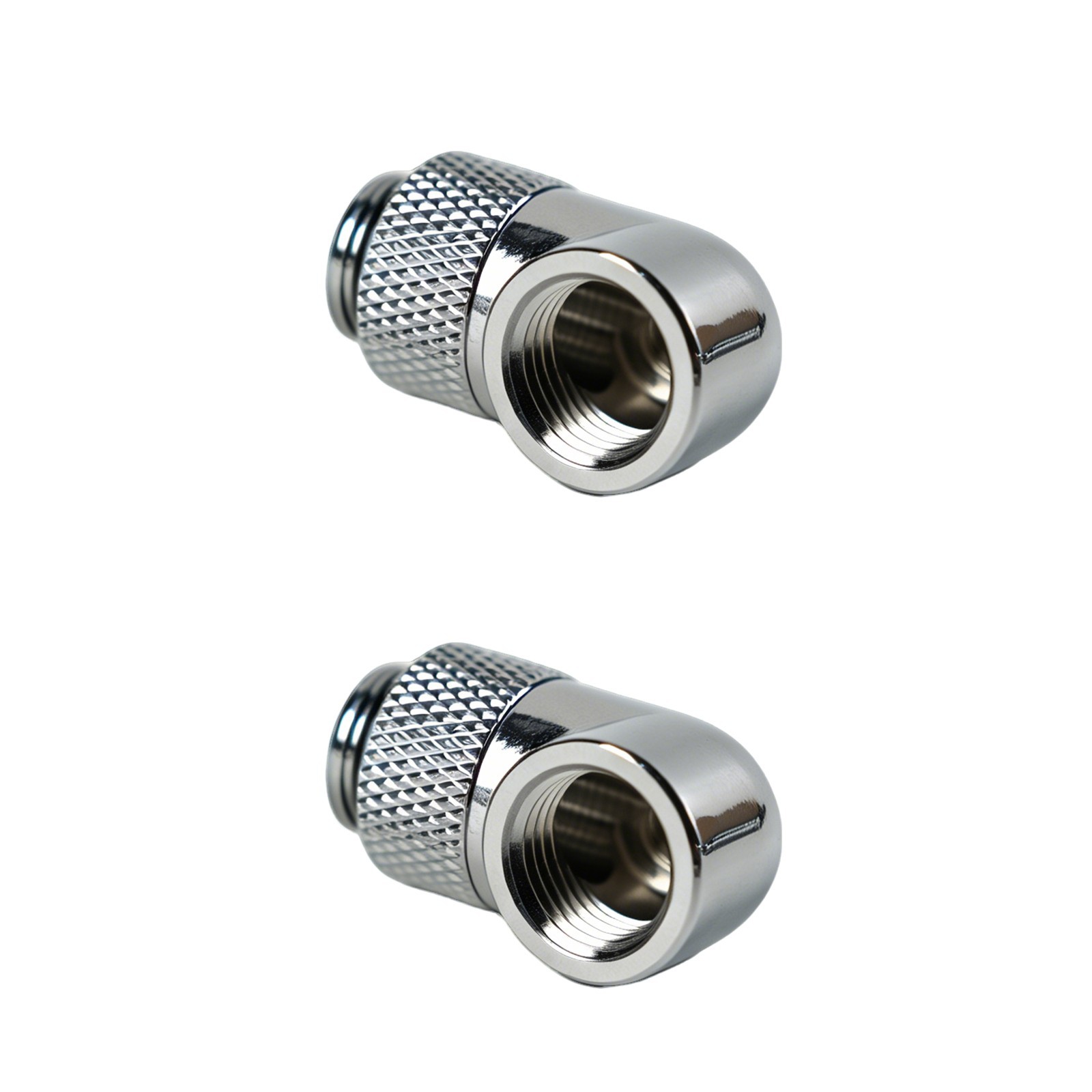 2 Pcs  G1/4" 90 Degree Rotary Fitting, Male to Female, Silver