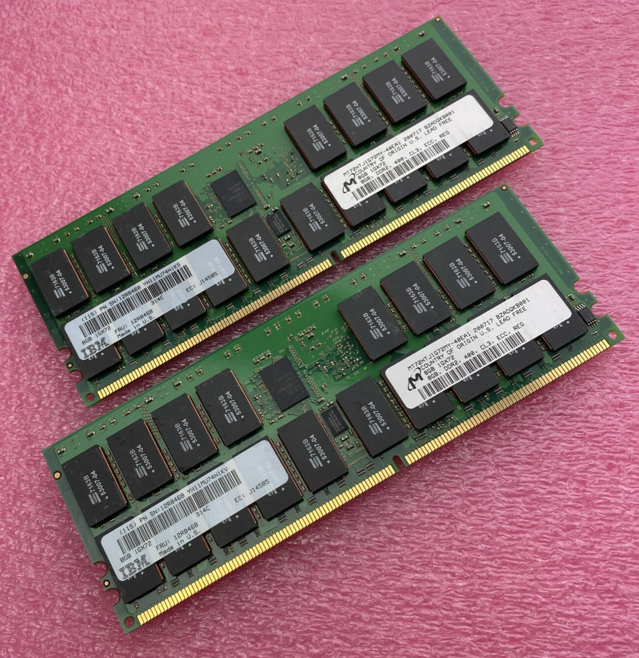 IBM 12R8468 Memory 8GB 400MHz DDR2 DIMM 276-Pin CL3 RAM Untested Lot Of 2
