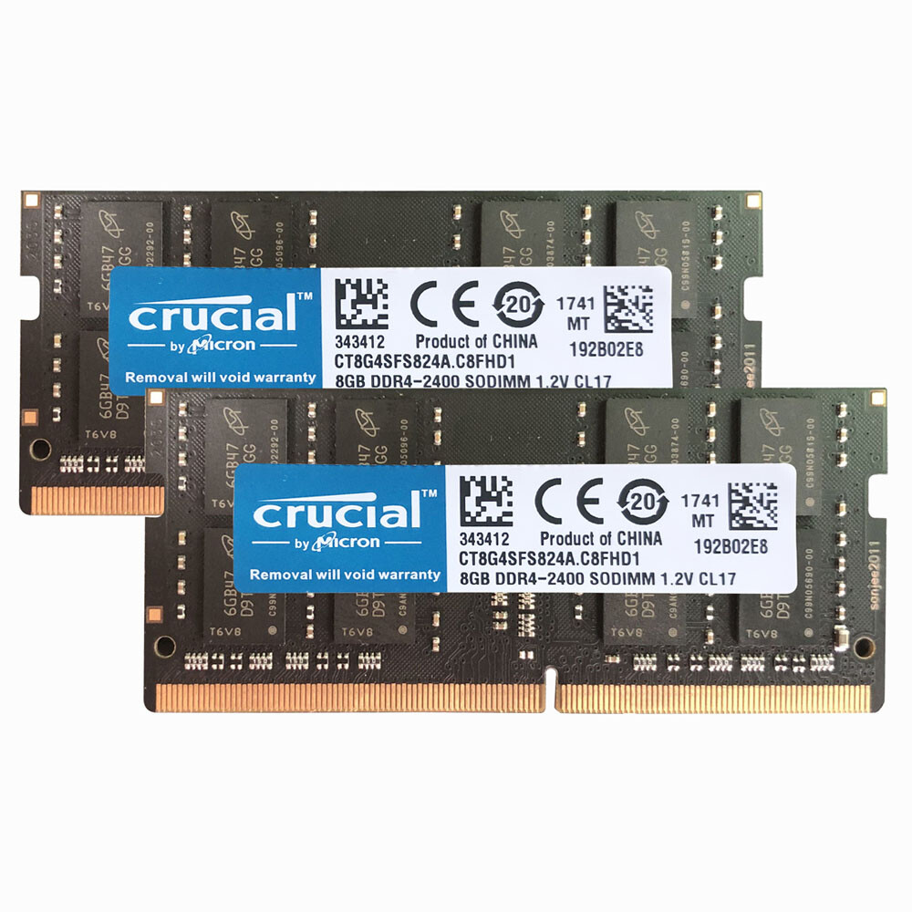 Crucial 2x8GB 2Rx8 PC4-2400T DDR4 19200Mhz 260Pin SODIMM Laptop Memory NonEcc 16