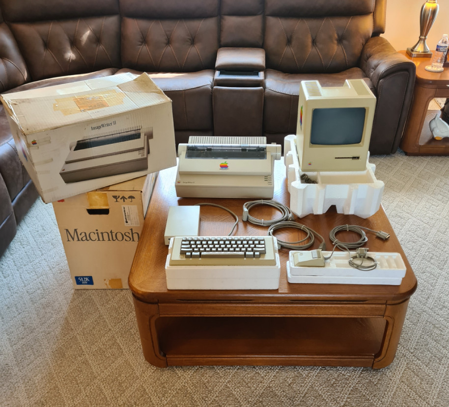 Vintage Genuine Apple Macintosh 512Ke (M0001E) Computer & Aple Writer II Printer