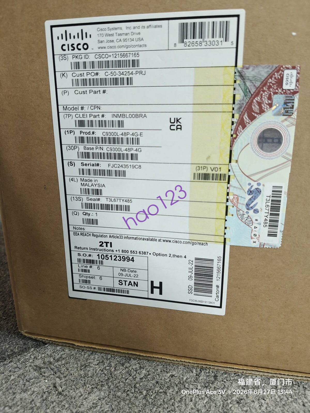 Cisco C9300L-48P-4G-E Catalyst 9300L Series 48port PoE Network Switch New Sealed