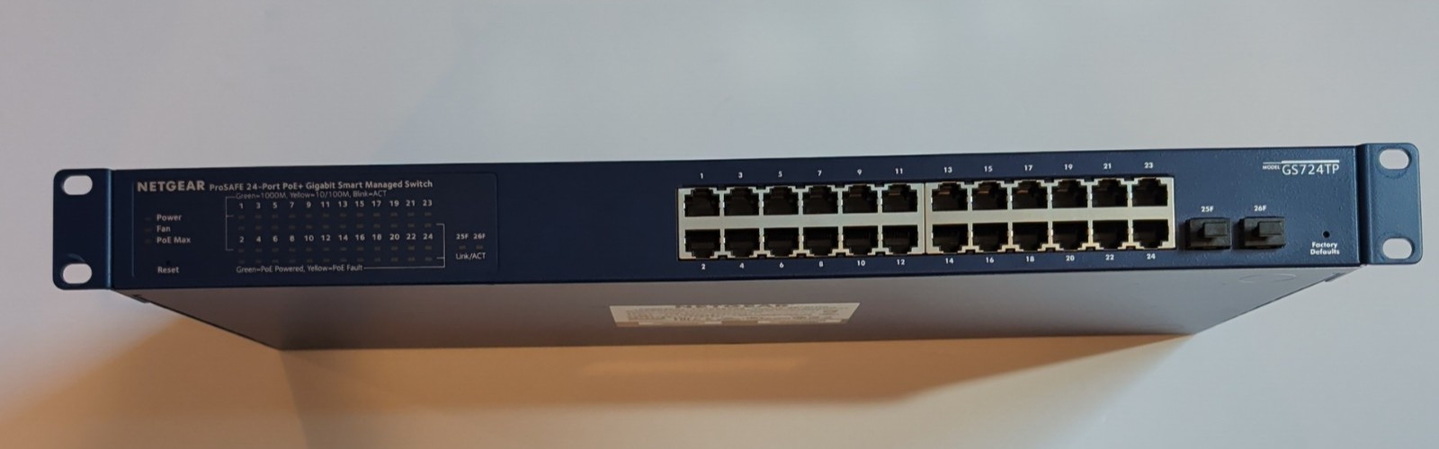 NETGEAR GS724TPv2 24-Port Gigabit PoE+ Smart Managed Switch 190W 2 SFP Tested