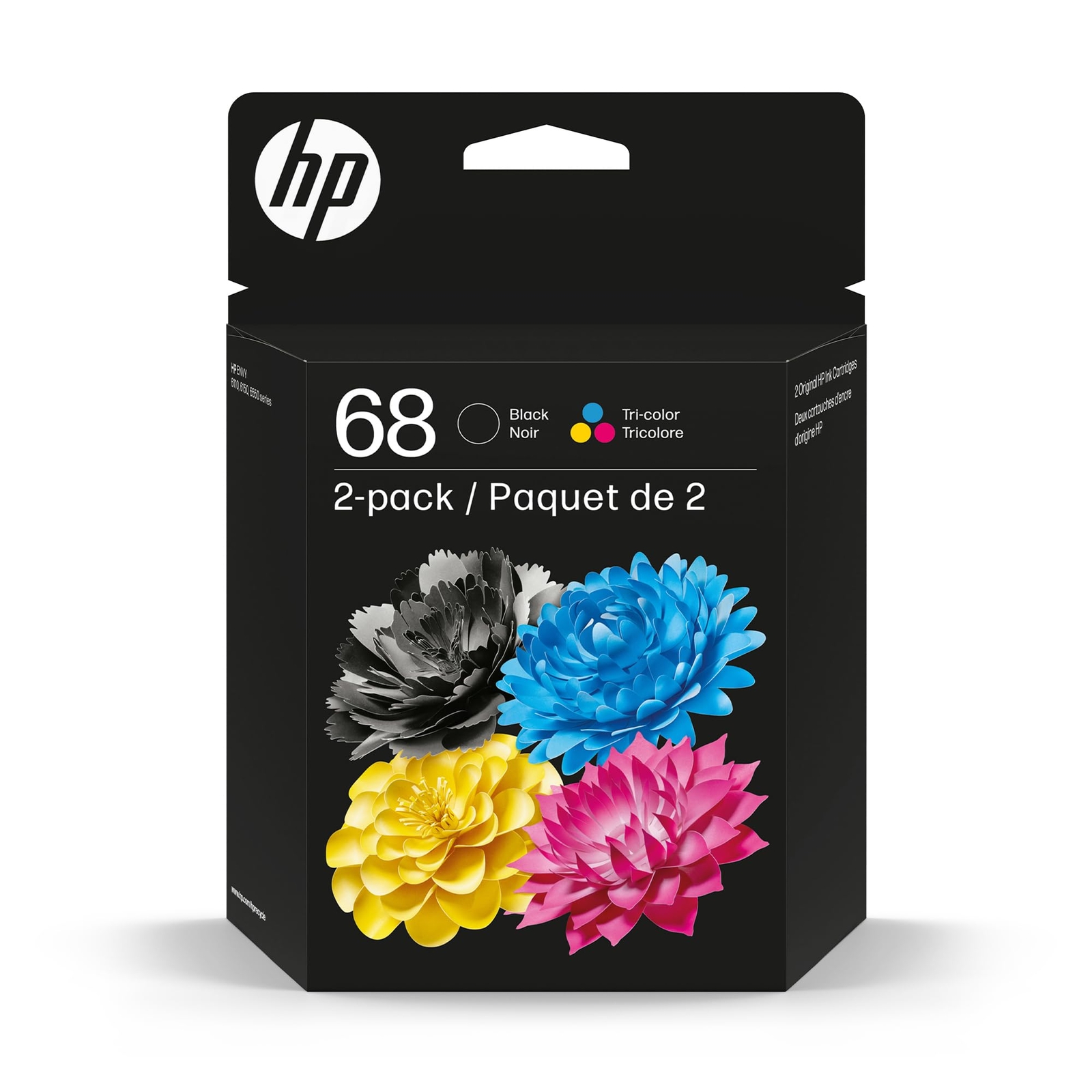 	HP 68 Black/Tri-Color Ink Cartridges 2-Pack | Works Envy 6100e 6500e Series |	