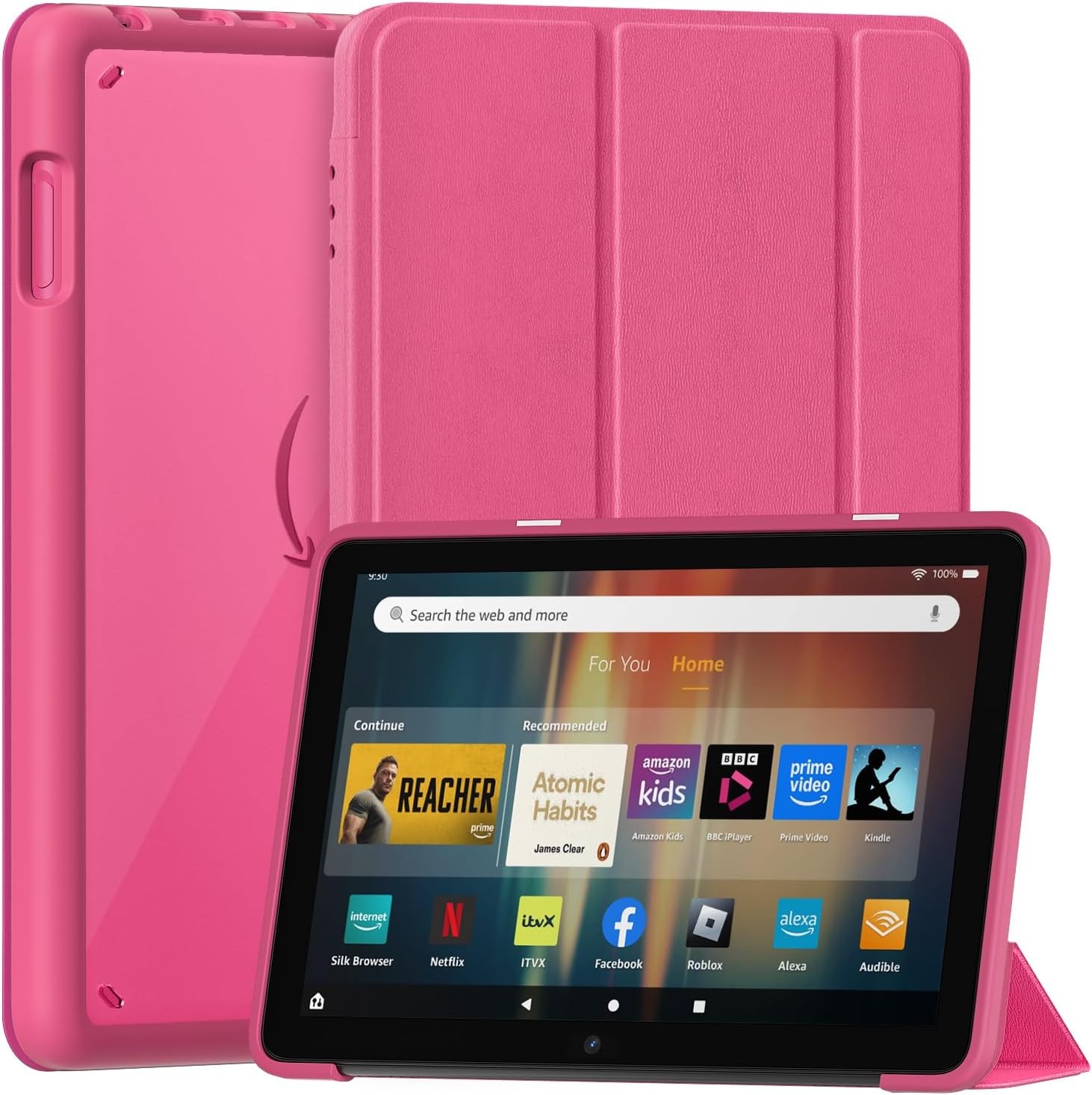 Case for Fire HD 8 Tablet (12th Gen, 2024) - Premium PU Leather Trifold Stand