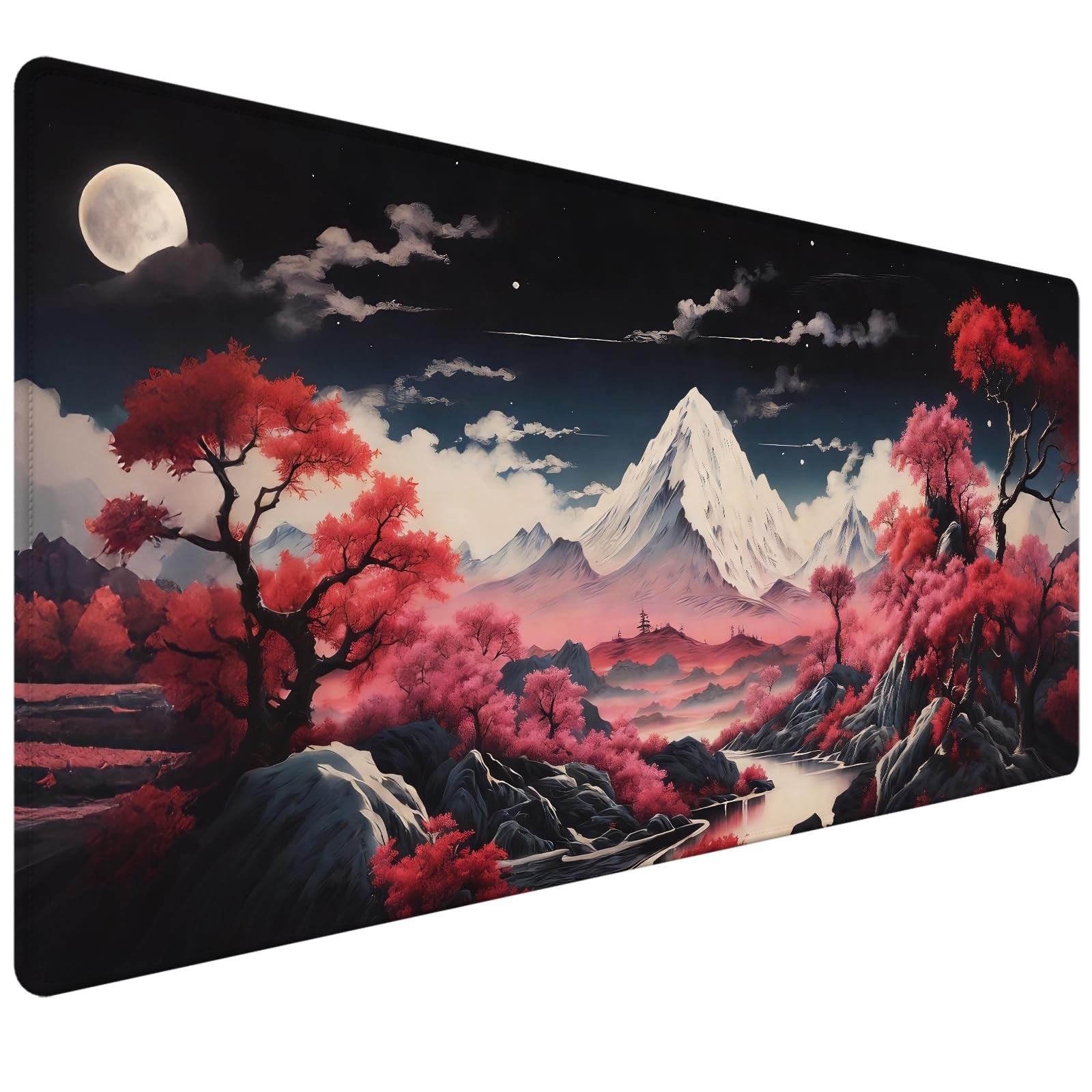 Extended Aesthetic Mouse Pad, Moonlit Fantasy Desk Mat with Non-Slip Rubber B...