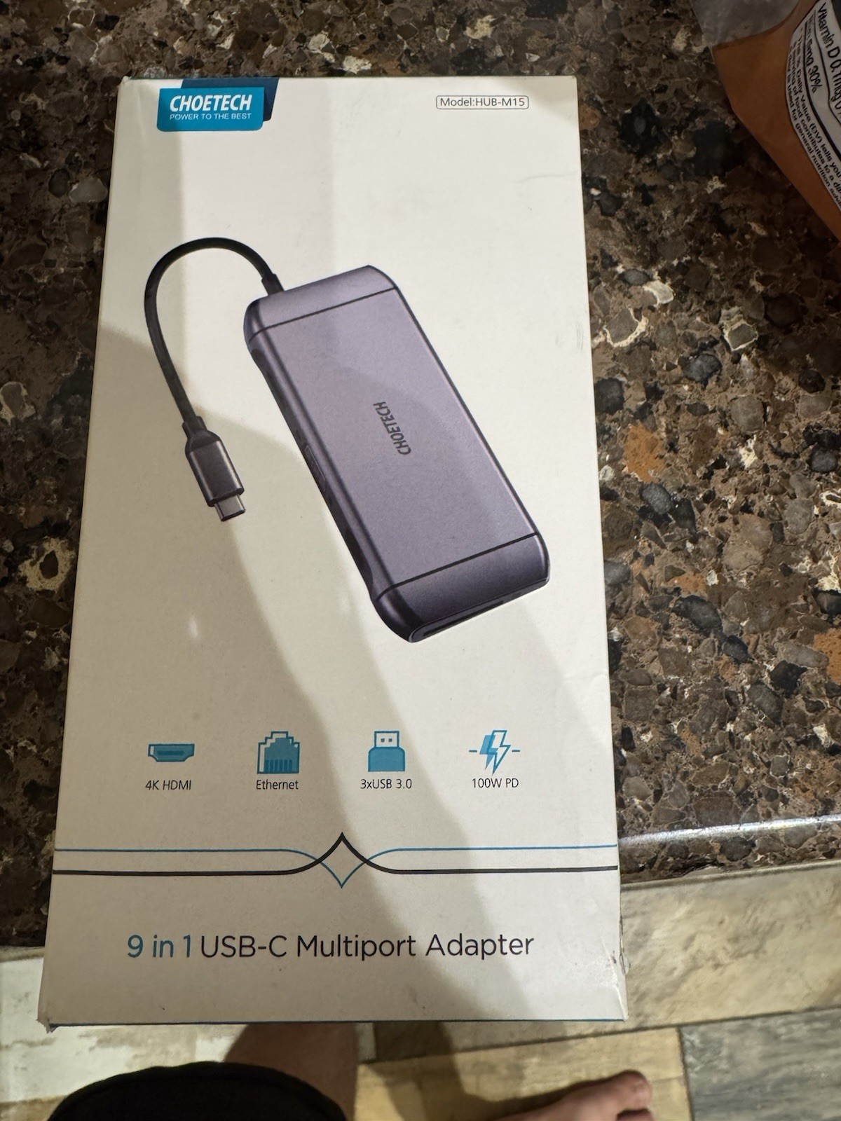 CHOETECH HUB-M15 9-in-1 USB-C Hub 4K HDMI Ethernet 100W PD USB 3.0