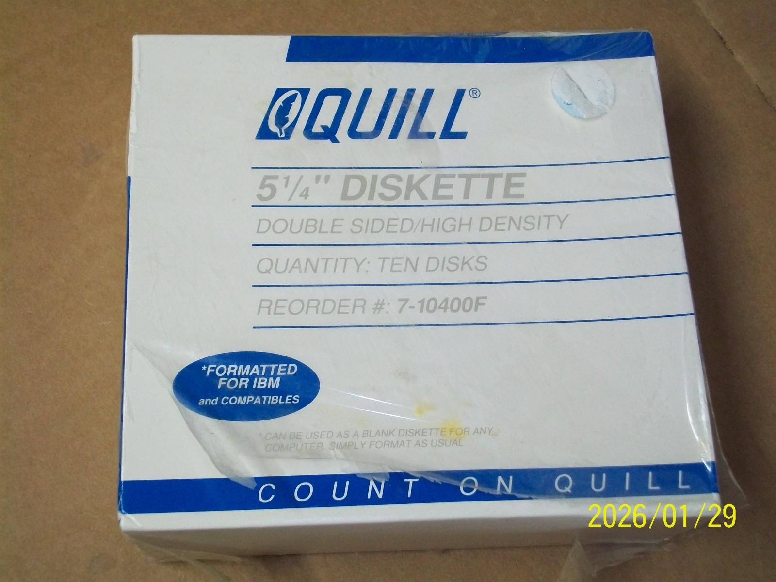 10 Pk 5¼" 5.25 inch High Density Floppy Disk Disc Diskette Vintage PC XT box NIB