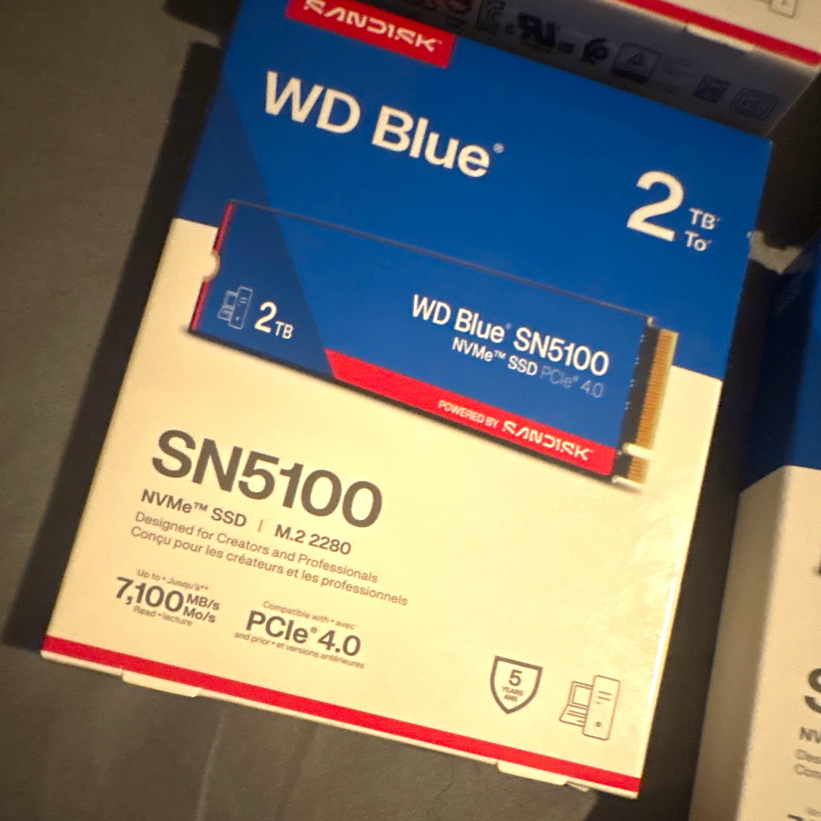 WD Blue SN5100 2TB NVMe PCIe 4.0 M.2 2280 Internal SSD 7100MB/s