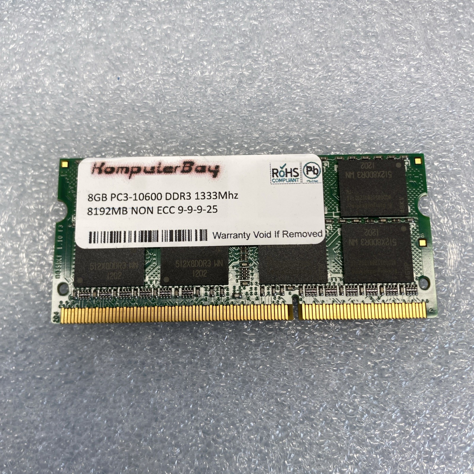 KomputerBay 8GB DDR3 SO-DIMM PC3-10600 DDR3-1333 204-Pin Non-ECC RAM