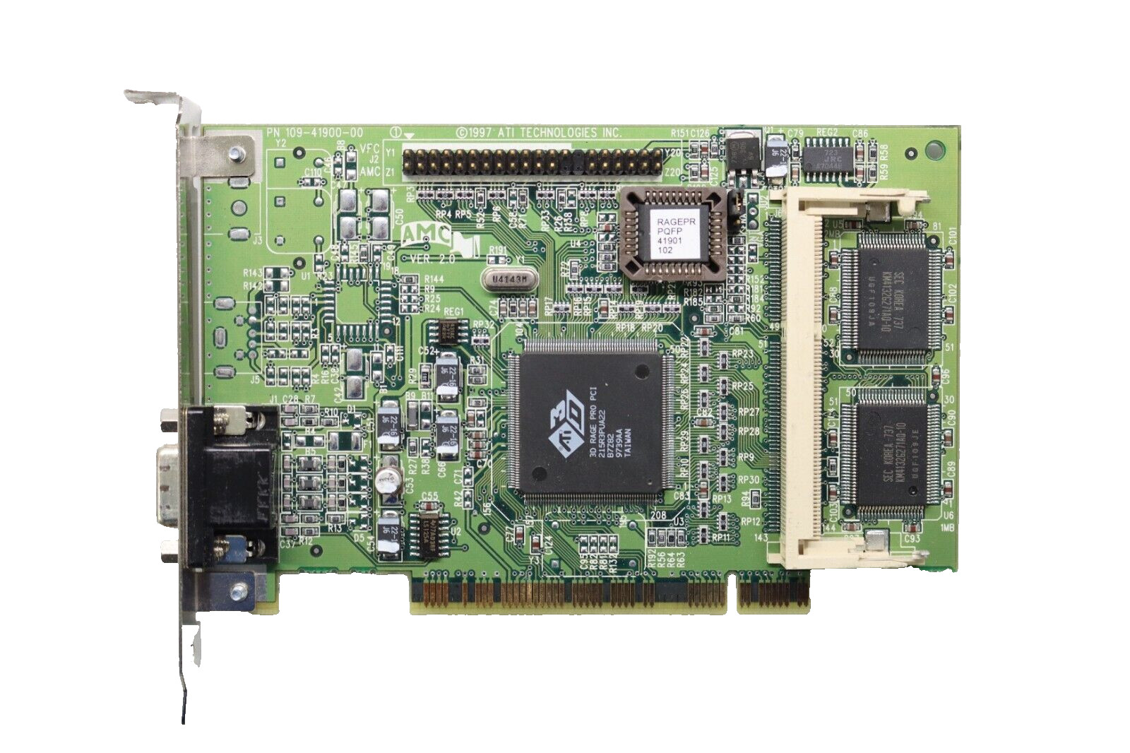 Vintage ATI 3d Rage Pro Turbo Graka 8mb PCI (109-41900-00) PCI #8126