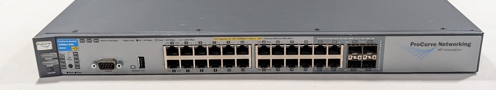 HP ProCurve J8692A 3500yl-24G 24-Port Managed Gigabit PoE Network Switch