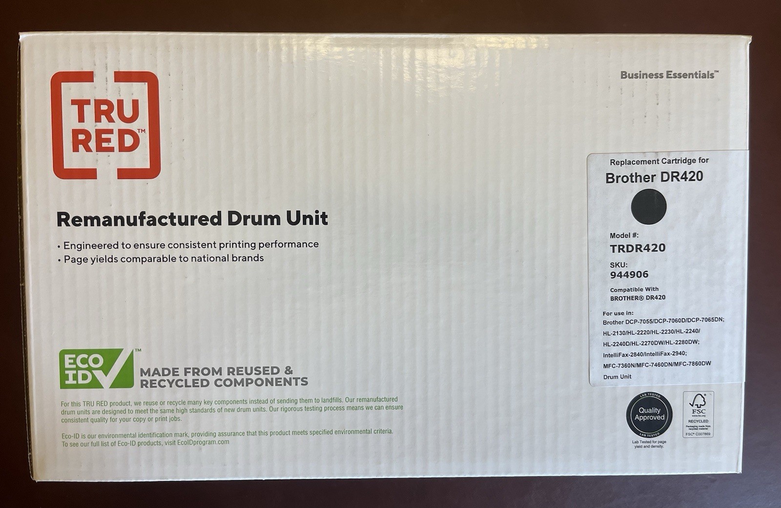 Tru Red Black Drum Unit for Brother DR-420 944906 New Sealed