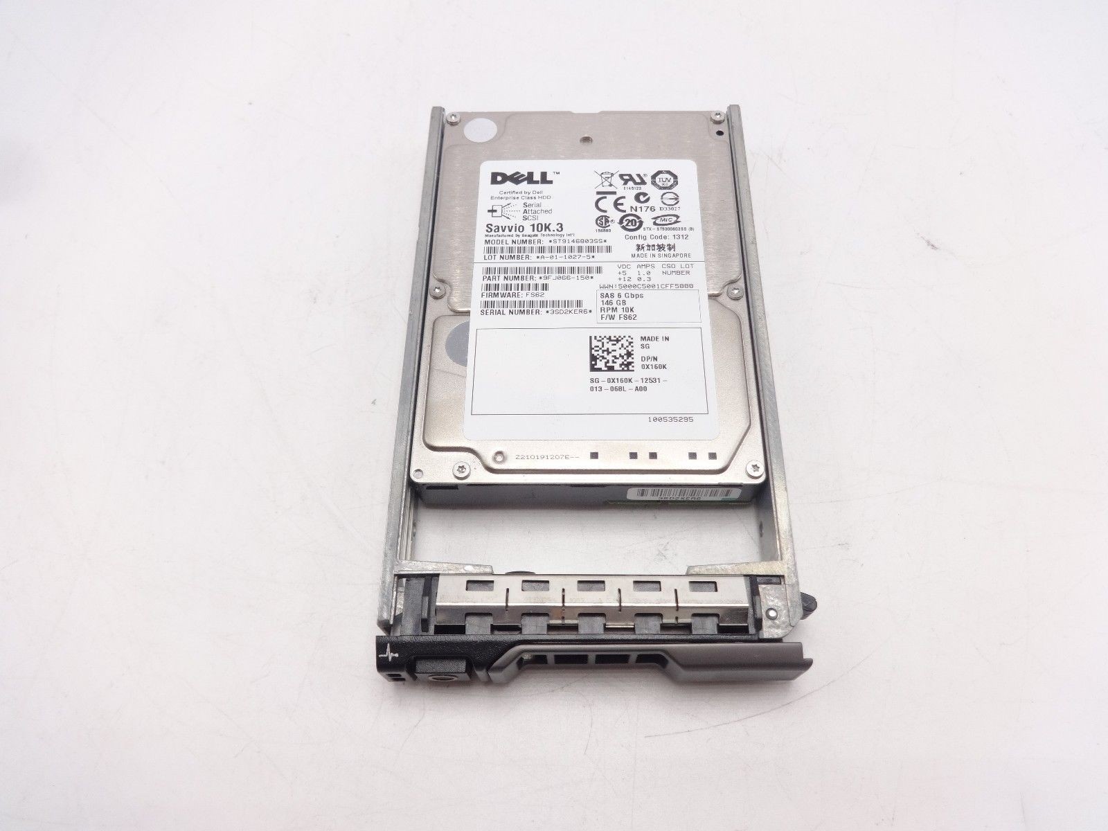 Dell X160K 146GB SAS 10K 2.5" 6G Hard Drive ST9146803SS 9FJ066-150