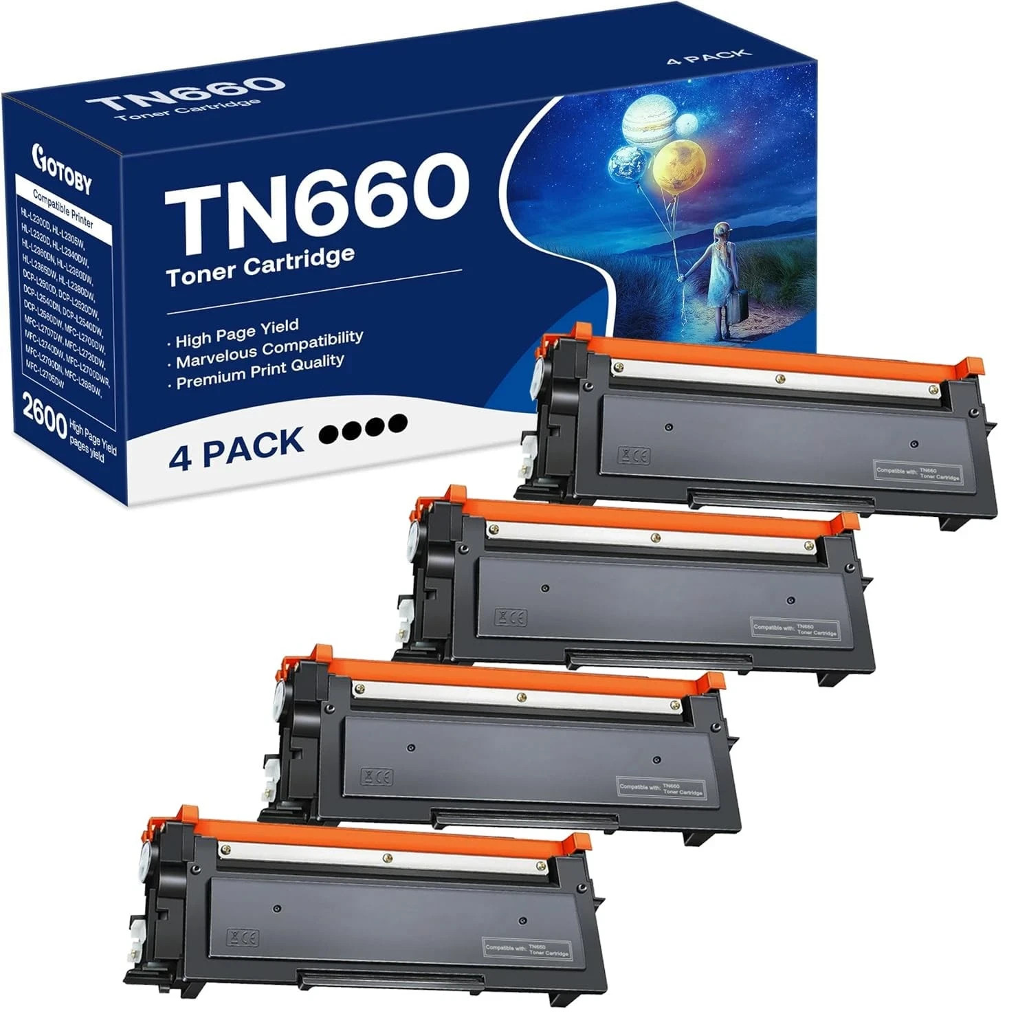 TN660 Toner Cartridge for Brother TN 660 TN-660 TN630 High Yield to use with ...