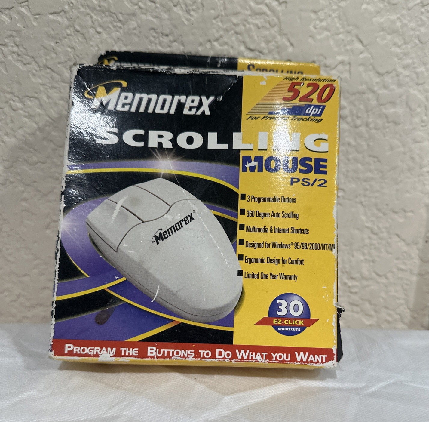 Vintage Memorex Scrolling Computer Laptop Mouse- Programmable Buttons