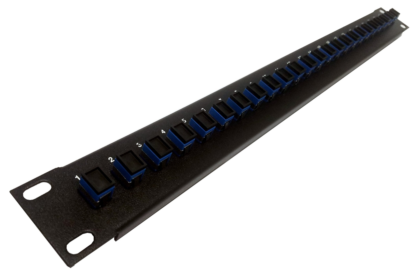 24 Port SC Fiber Patch Panel Singlemode Blue Couplers Loaded 1u 19" Fiber Optic