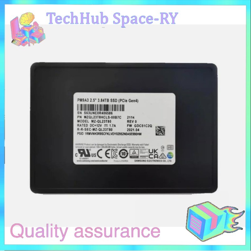 Samsung PM9A3 3.84TB SSD PCIE MZ-QL33T80 MZQL23T8HCLS-00B7C Solid State Drive