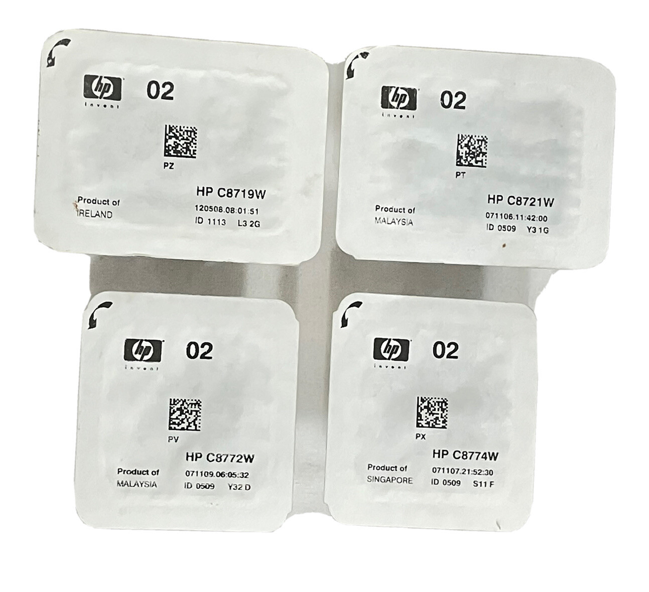 6 Genuine HP 02 C8719W C8721W C8772W C8774W Inks NEW OEM NO BOXES