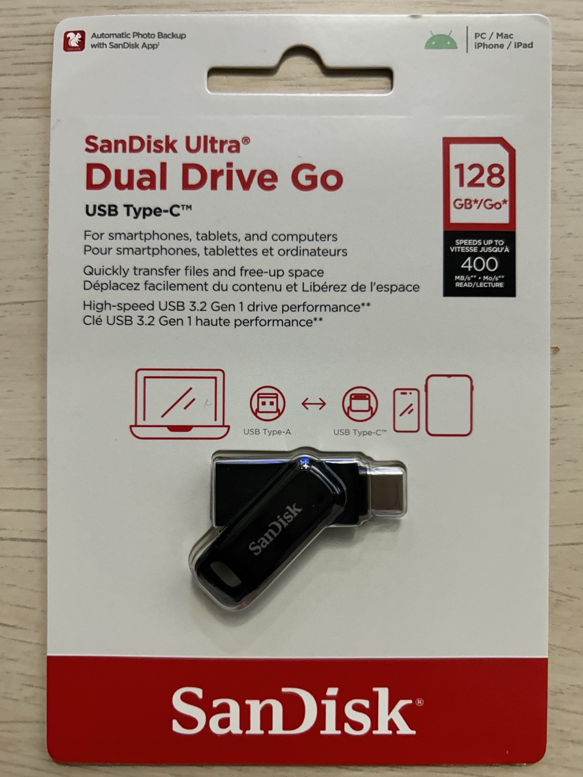 Sandisk Ultra Dual 128GB Drive Go USB Type-C Flash Drive - BRAND NEW