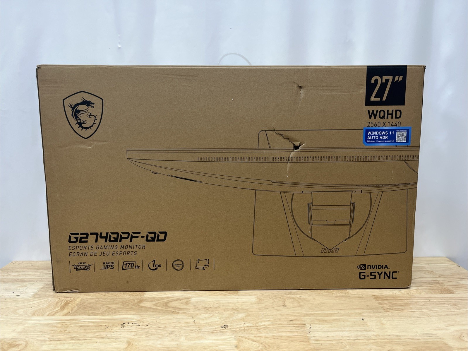 msi G Series G274QPF-QD 27in Gaming Monitor QHD IPS 170Hz USB-C HDMI Black