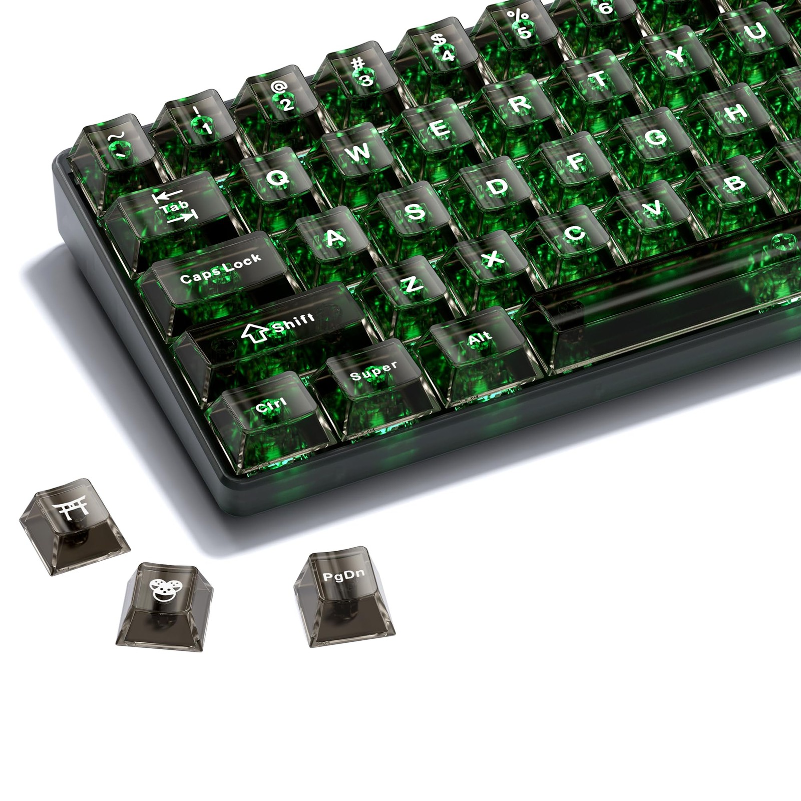 HITIME XVX Clear keycaps, Black Transparent Keycaps 60 65 75 100