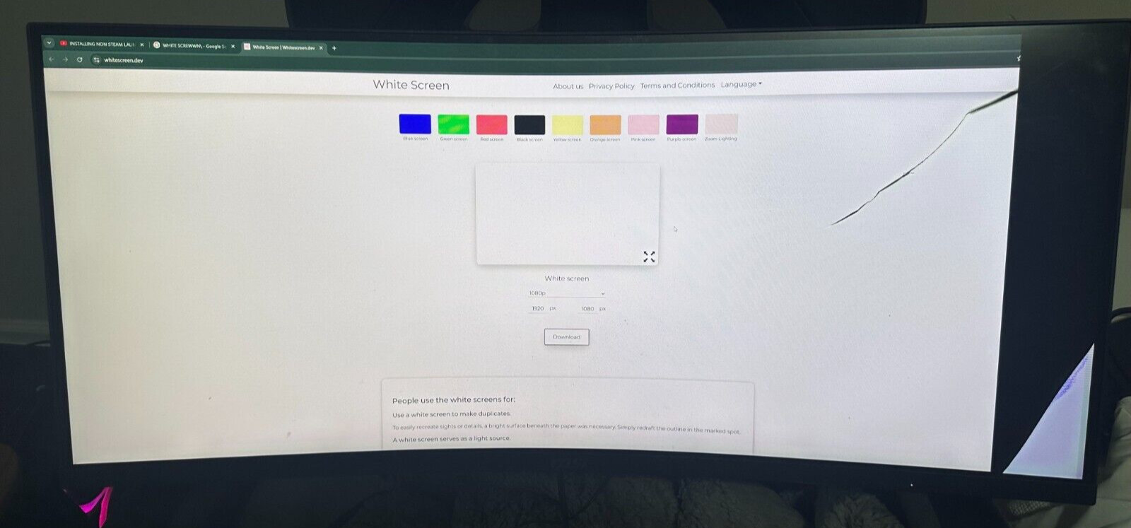 MSI MAG342CQ 34 3440x1440 1ms 144Hz CurveMonitor Working Damaged Screen & mount