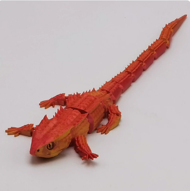 3D printed toy in red- gold color31cm x 10.5cm realistic model of a toy animal