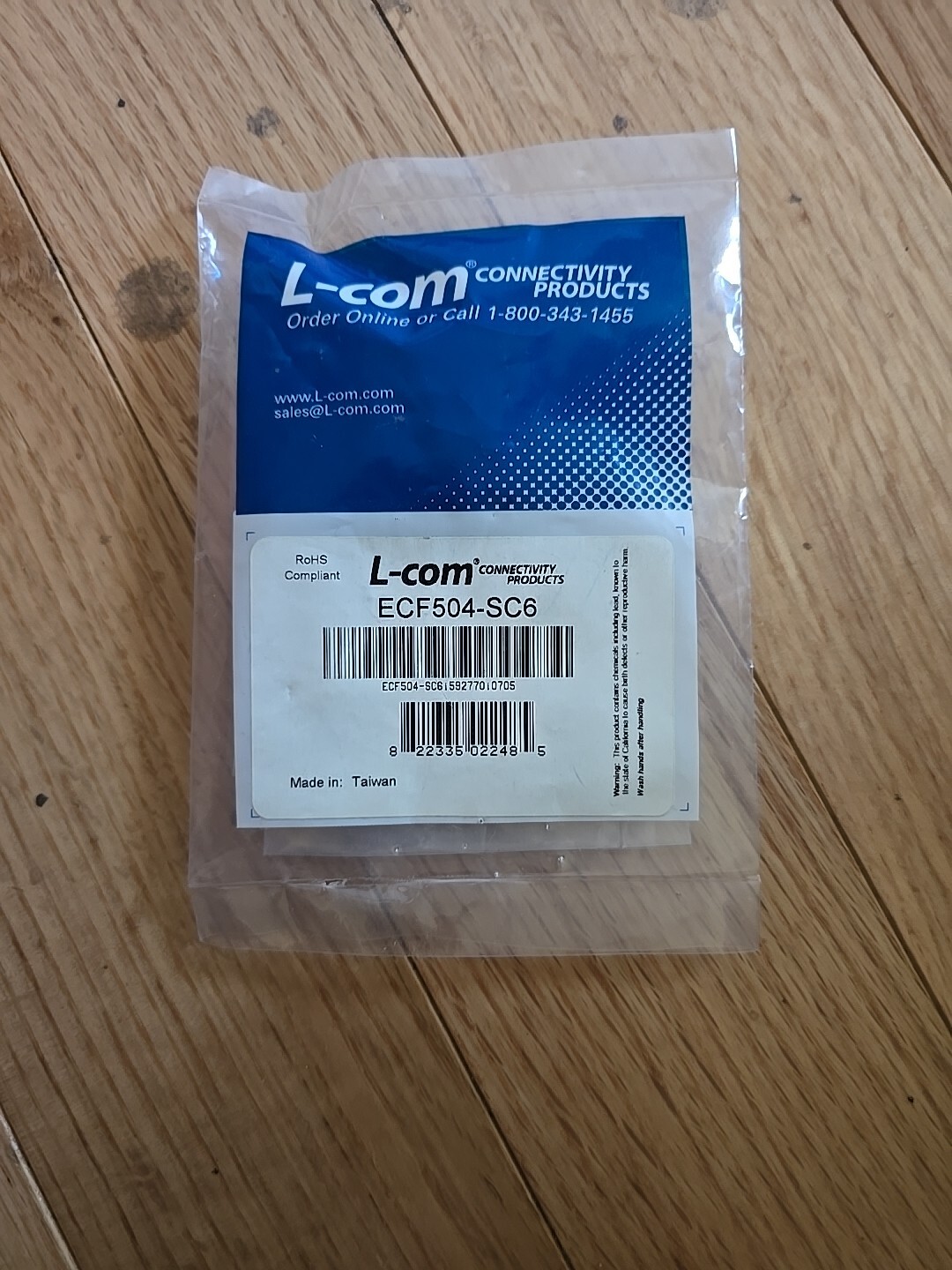 L-Com ECF504-SC6 Cat6 Shielded RJ45 Connector (8X8) Panel Mount Female