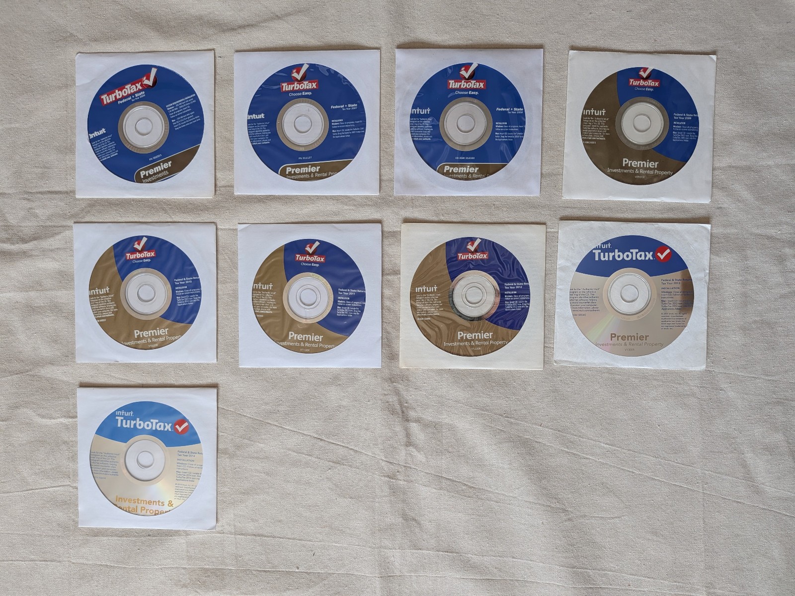 Intuit TurboTax 2006-2014 Microsoft Windows Tax Software Lot of 9 CD's