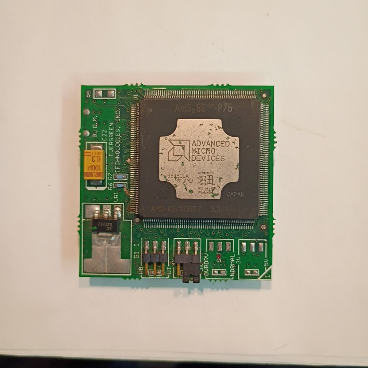 Evergreen Technologies 586 AMD DX5 5X86 133MHz 168 Socket 3 Overdrive Am5x86-P75