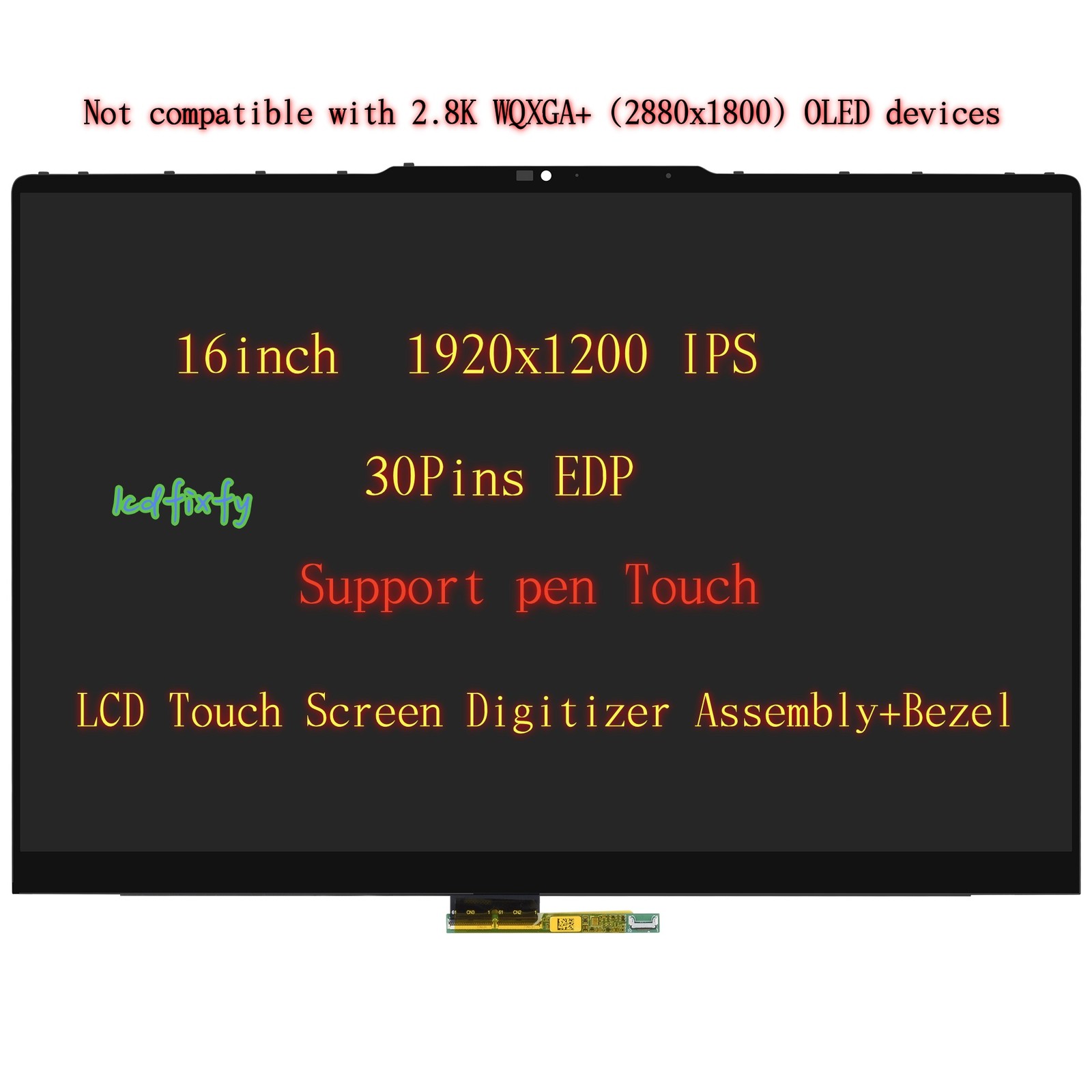 For Lenovo Yoga 7 2-in-1 16AKP10 83JU0000US LCD Touch Screen 5D10S40287 FHD IPS