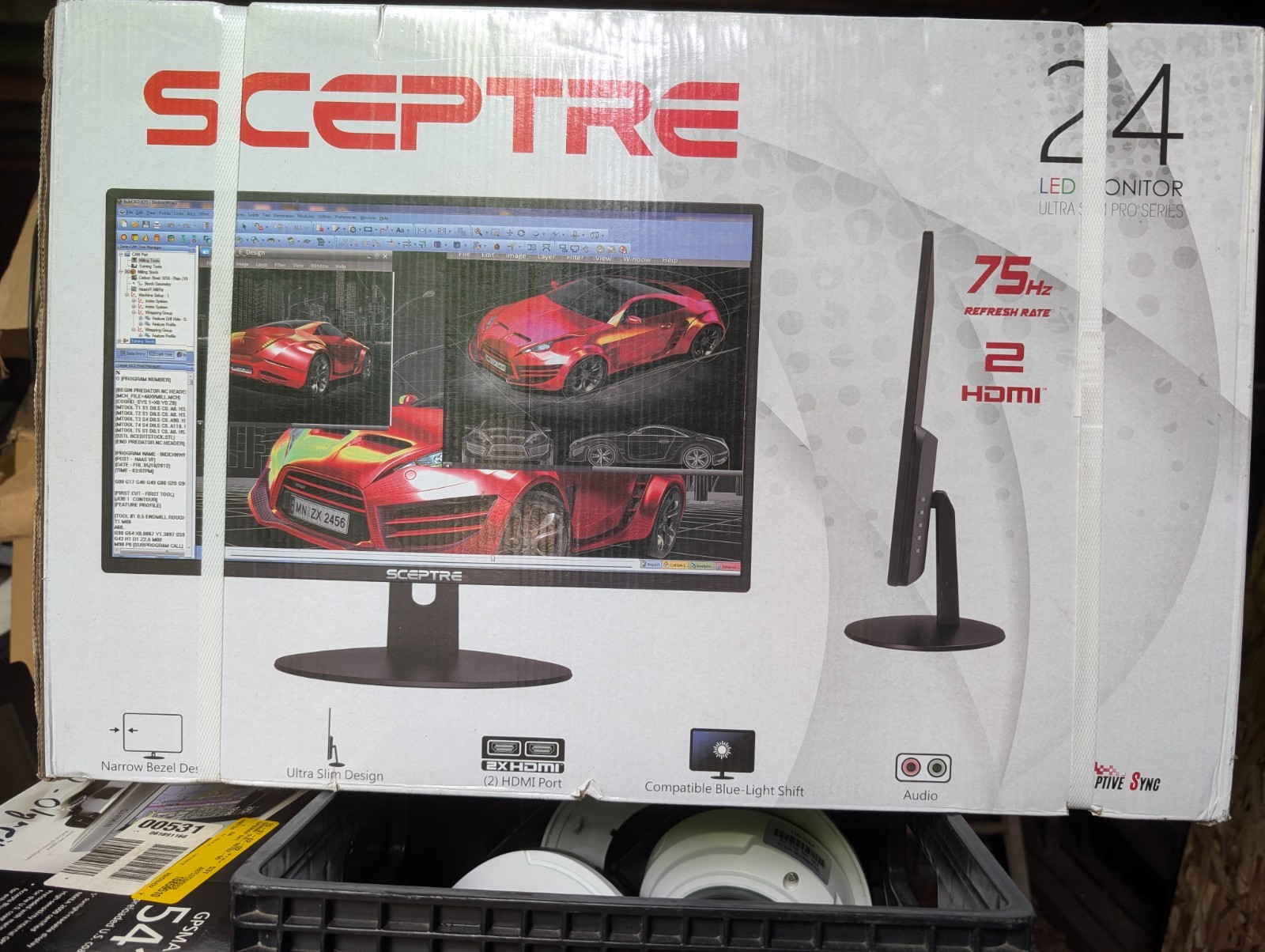 Lot of 2 - Sceptre 24 Inch LED Monitor Ultra Slim Pro Series 75hz