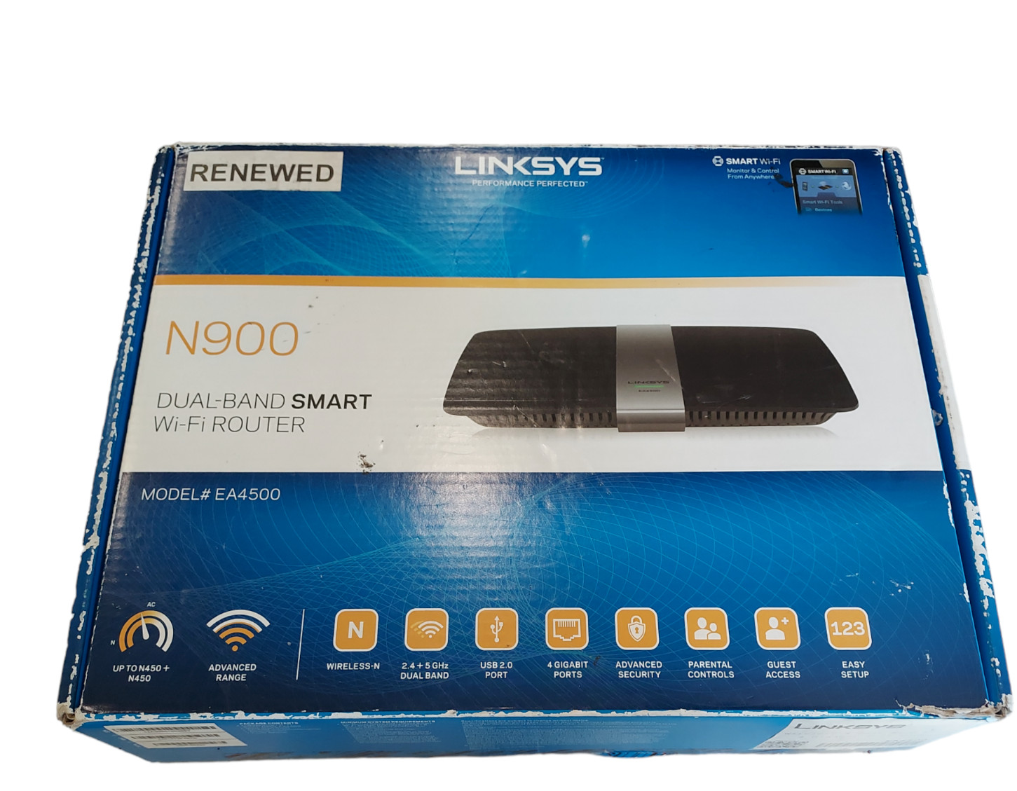 Wireless N Gigabit 450 Mbps USB Cisco Linksys EA4500 Dual Band N900 Router