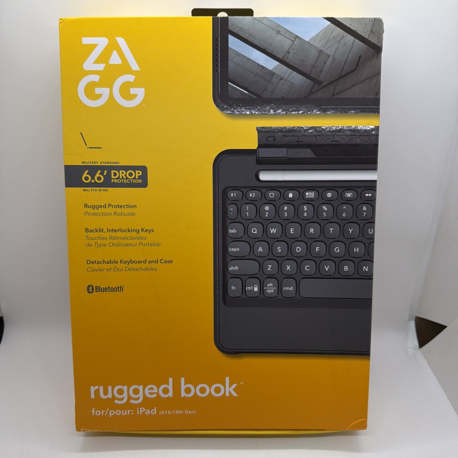 New ZAGG Rugged Book ZKB109RBB35 Black Wireless For iPad 10th Gen