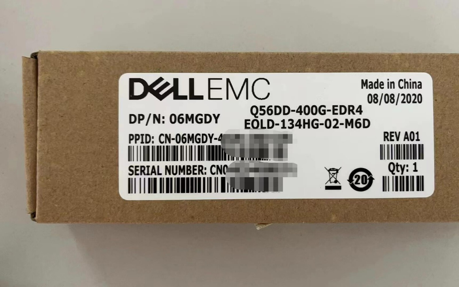 DELL 06MGDY  Q56DD-400G-EDR4 QSFP-DD 400G 1310nm 2km MPO-12 SMF