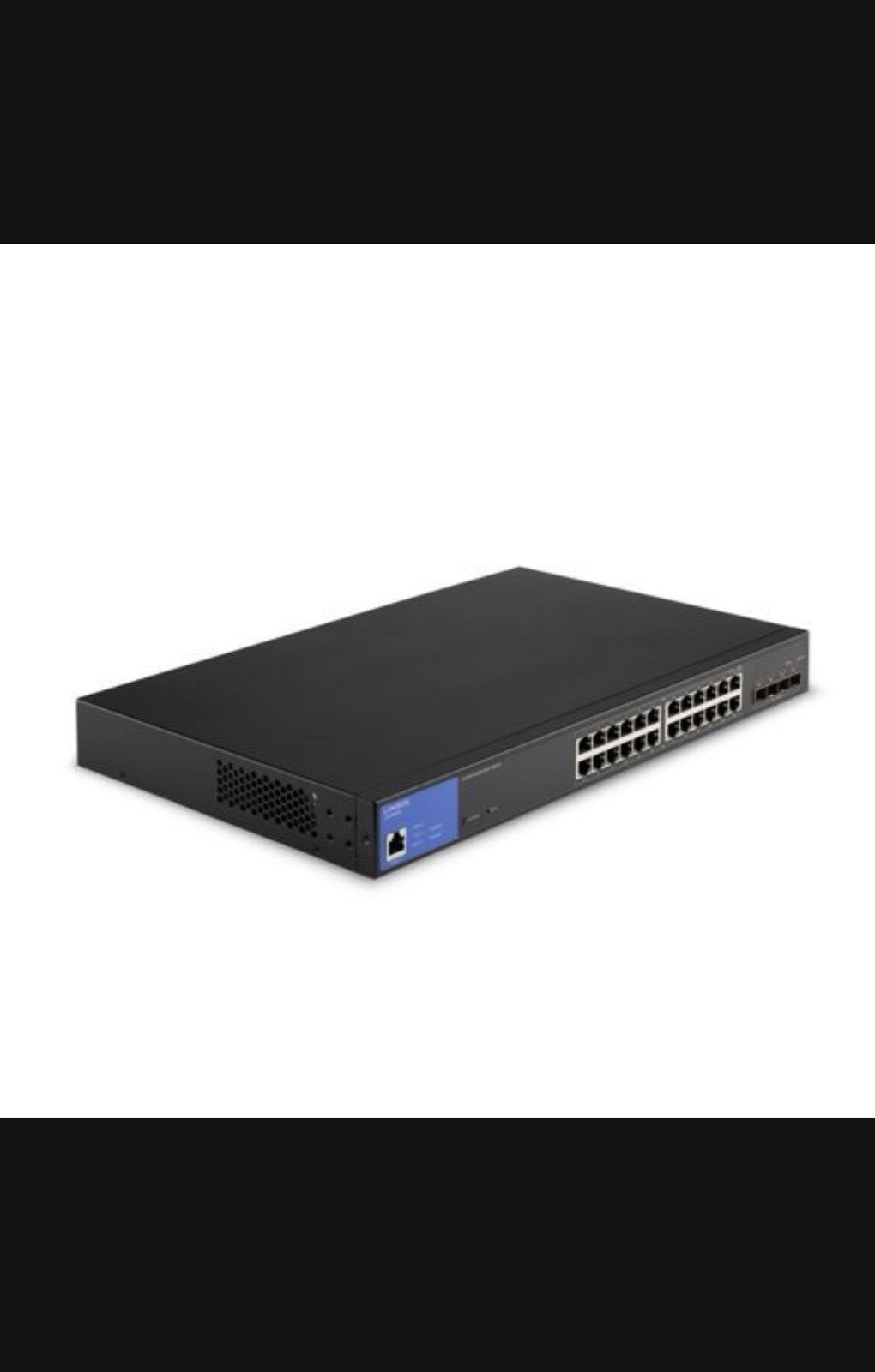Linksys LGS328MPC is a 24-port Managed Gigabit PoE+ switch / Used