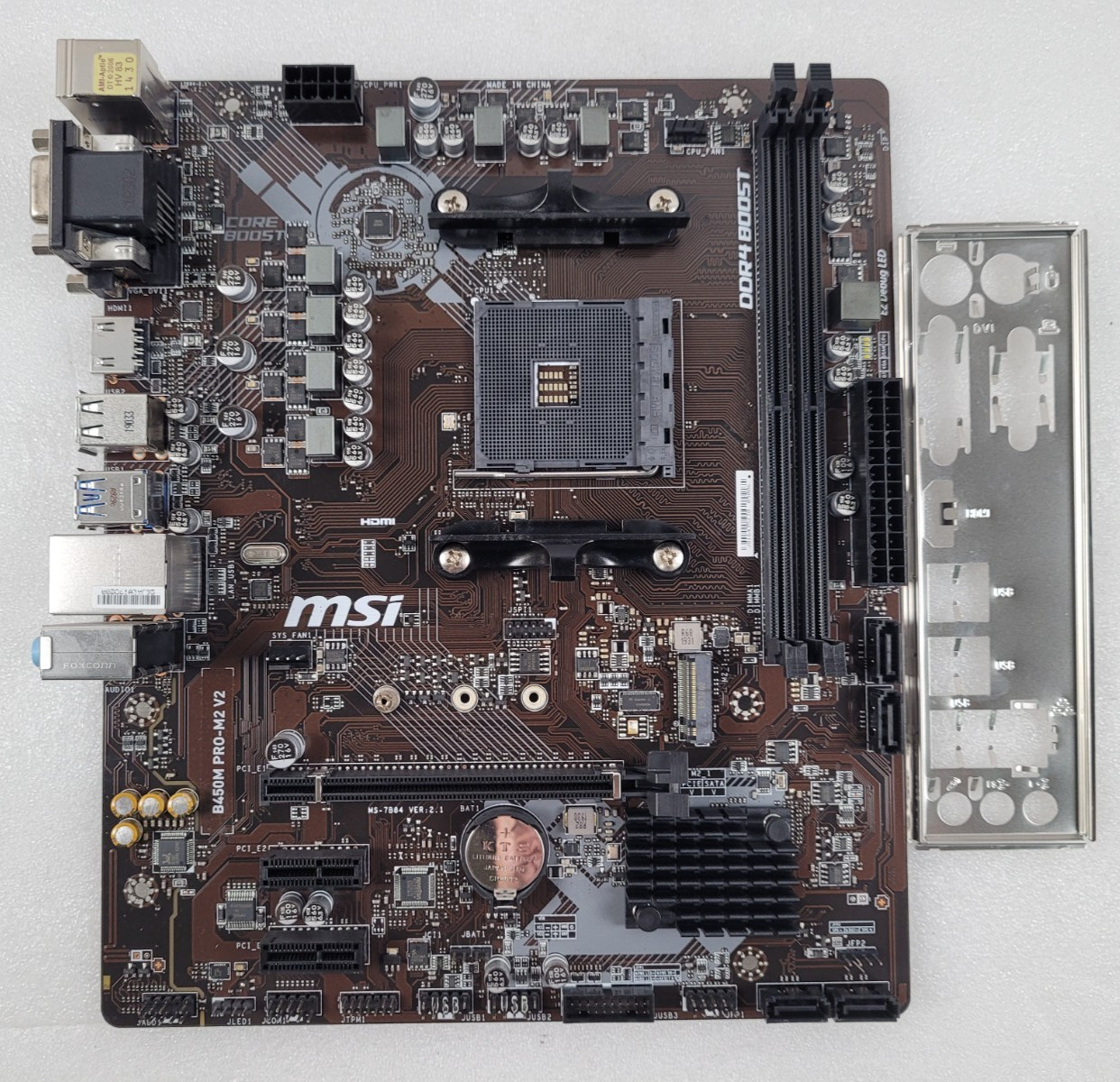 MSI B450M PRO-M2 V2 Motherboard AMD B450 Socket AM4 DDR4 Ryzen M.2 VGA m-ATX DVI