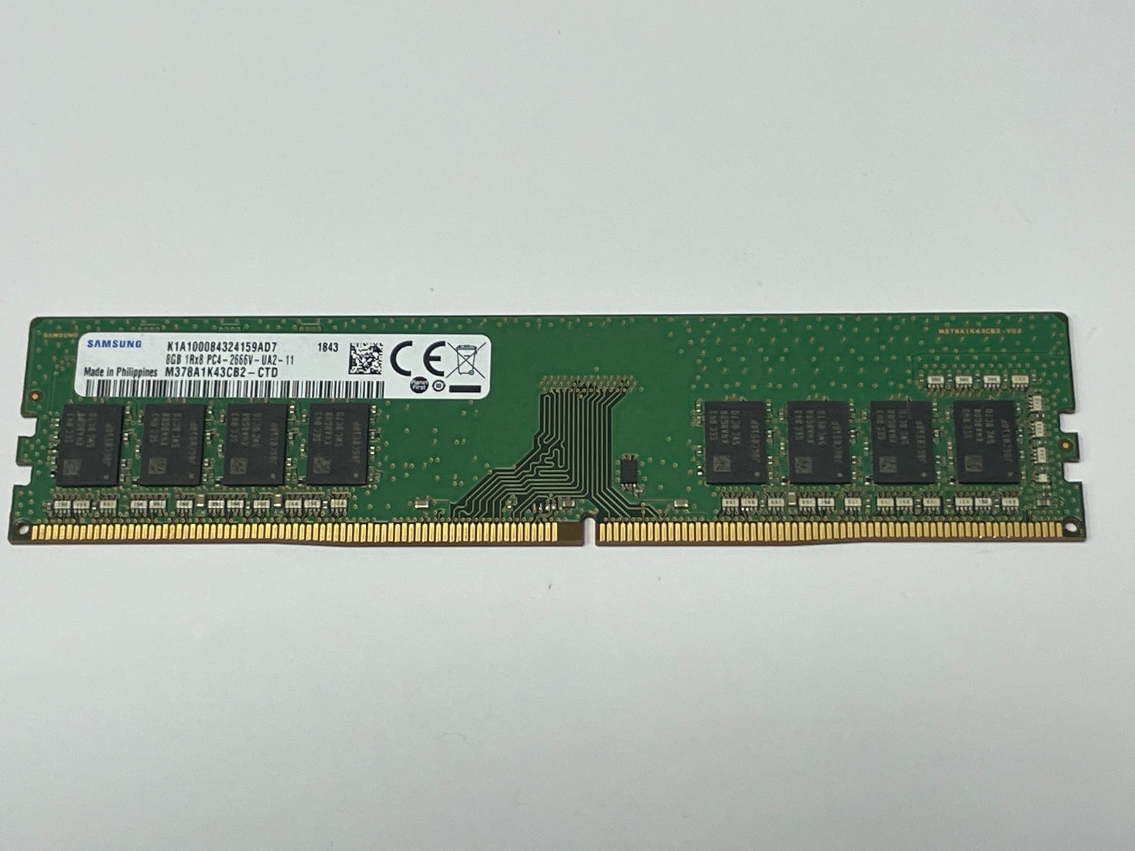 Samsung 8GB (1 Stick) PC4-21300 DDR4 2666V Desktop PC Memory M378A1K43CB2-CTD